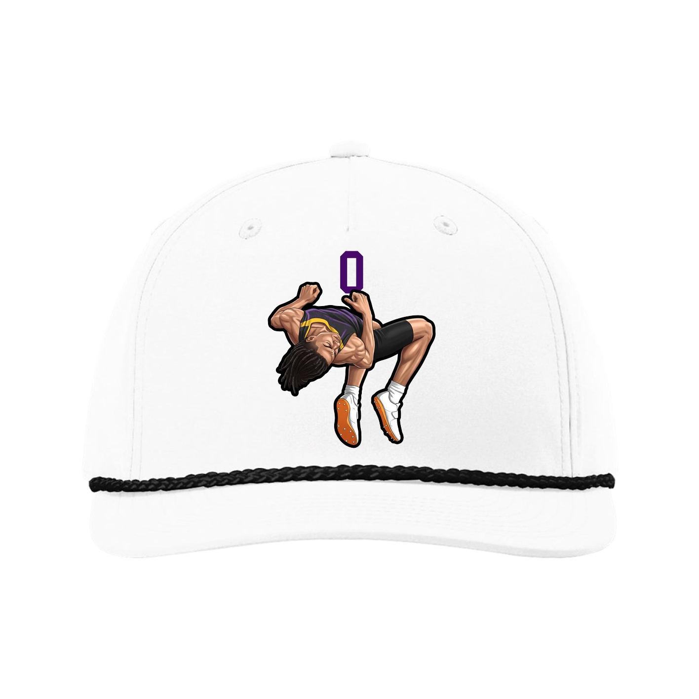 Five-Panel Classic Rope Cap — Number Top in White