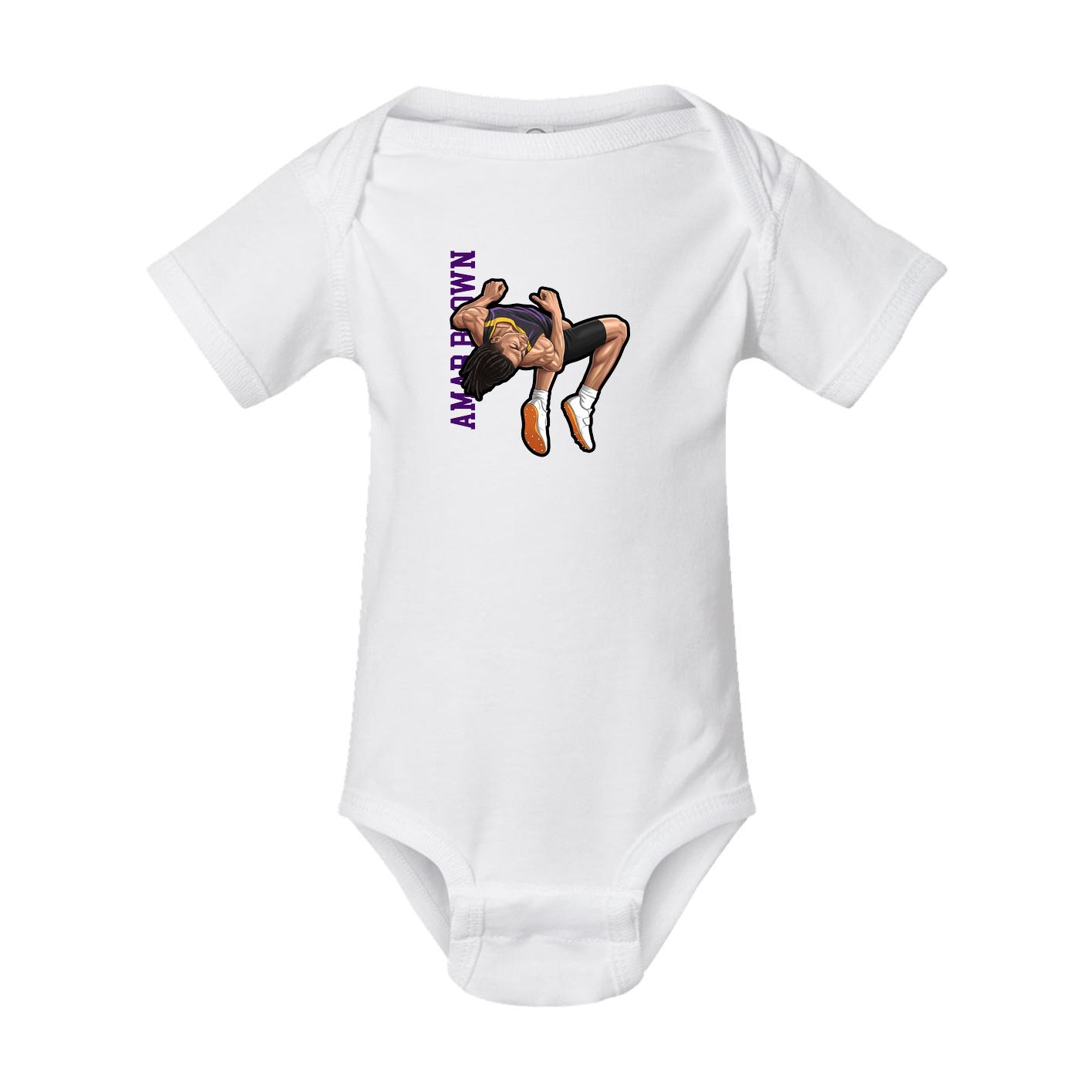 Baby Onesie — Name Vertical in White