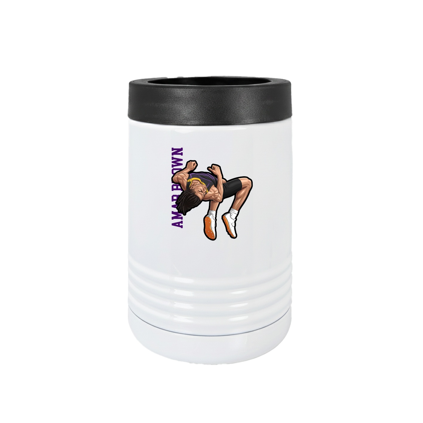 Beverage Holder — Name Vertical in White