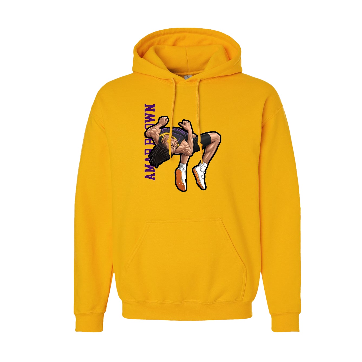 Youth Hoodie — Name Vertical in Gold