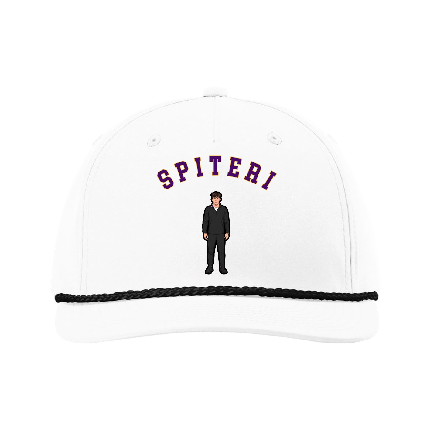 Five-Panel Classic Rope Cap — Shirsey Arch in White