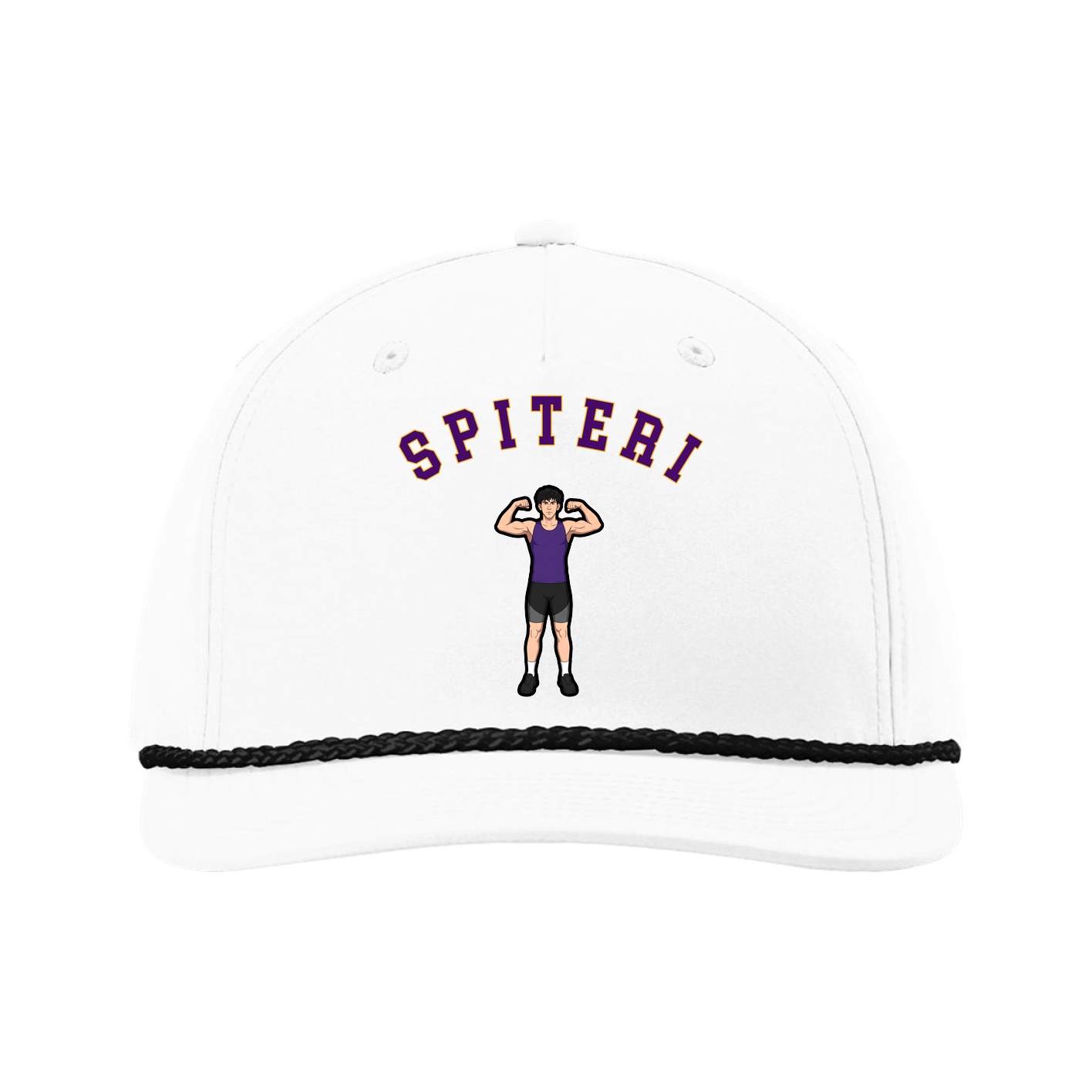 Five-Panel Classic Rope Cap — Shirsey Arch in White