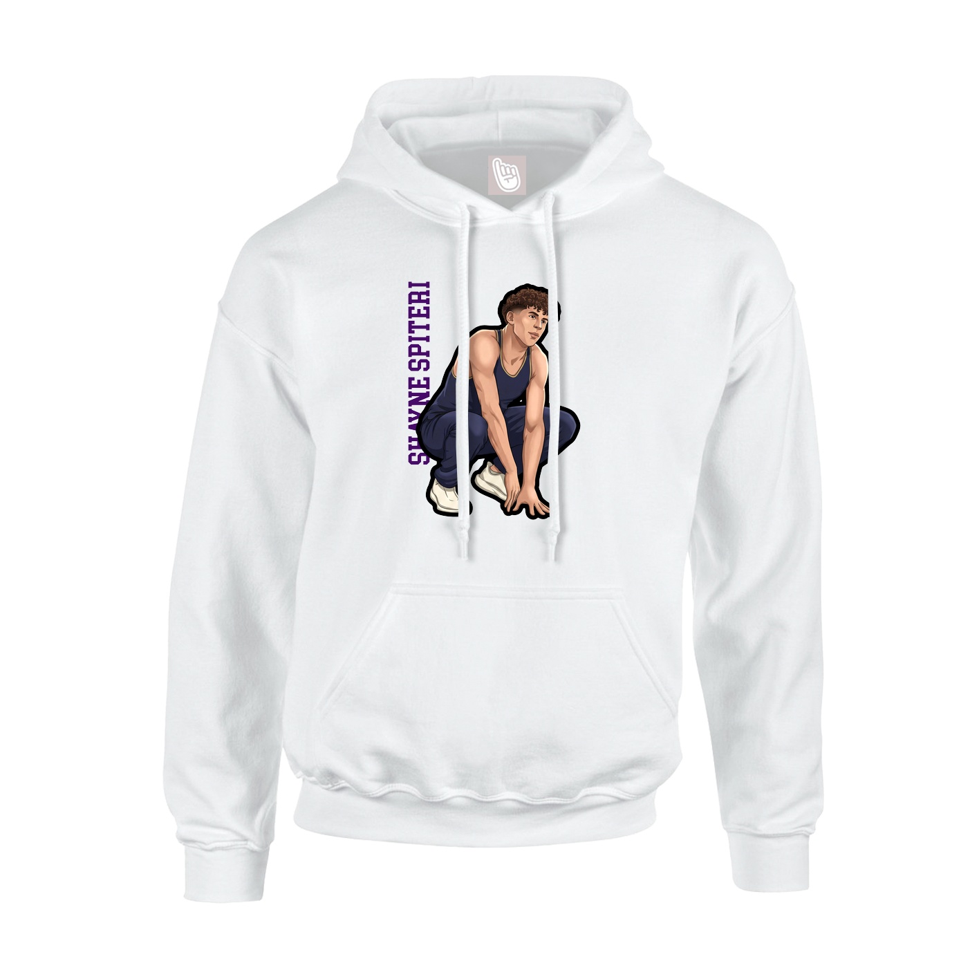 Youth Hoodie — Name Vertical in White