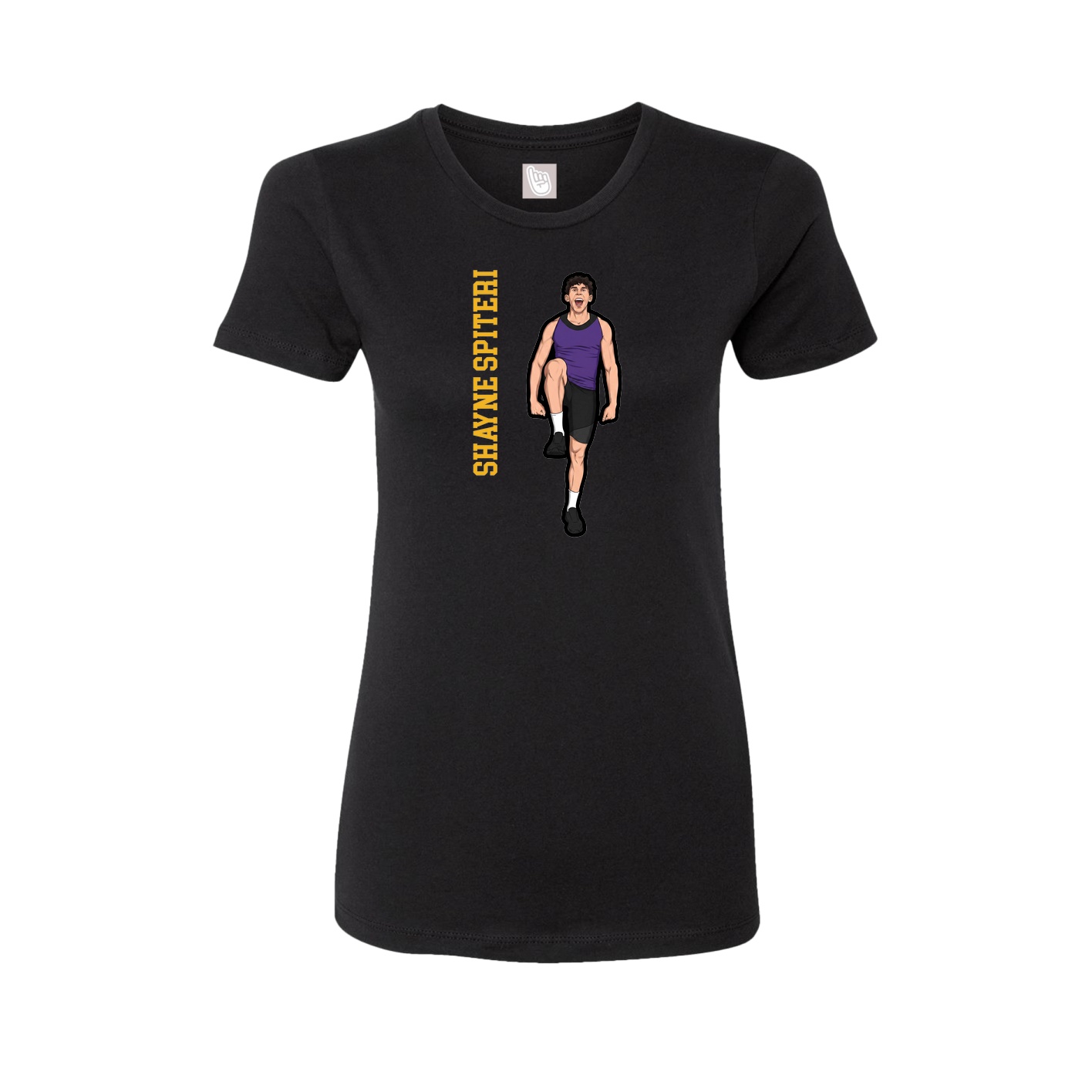 Fitted Women's Tee — Name Vertical in Black