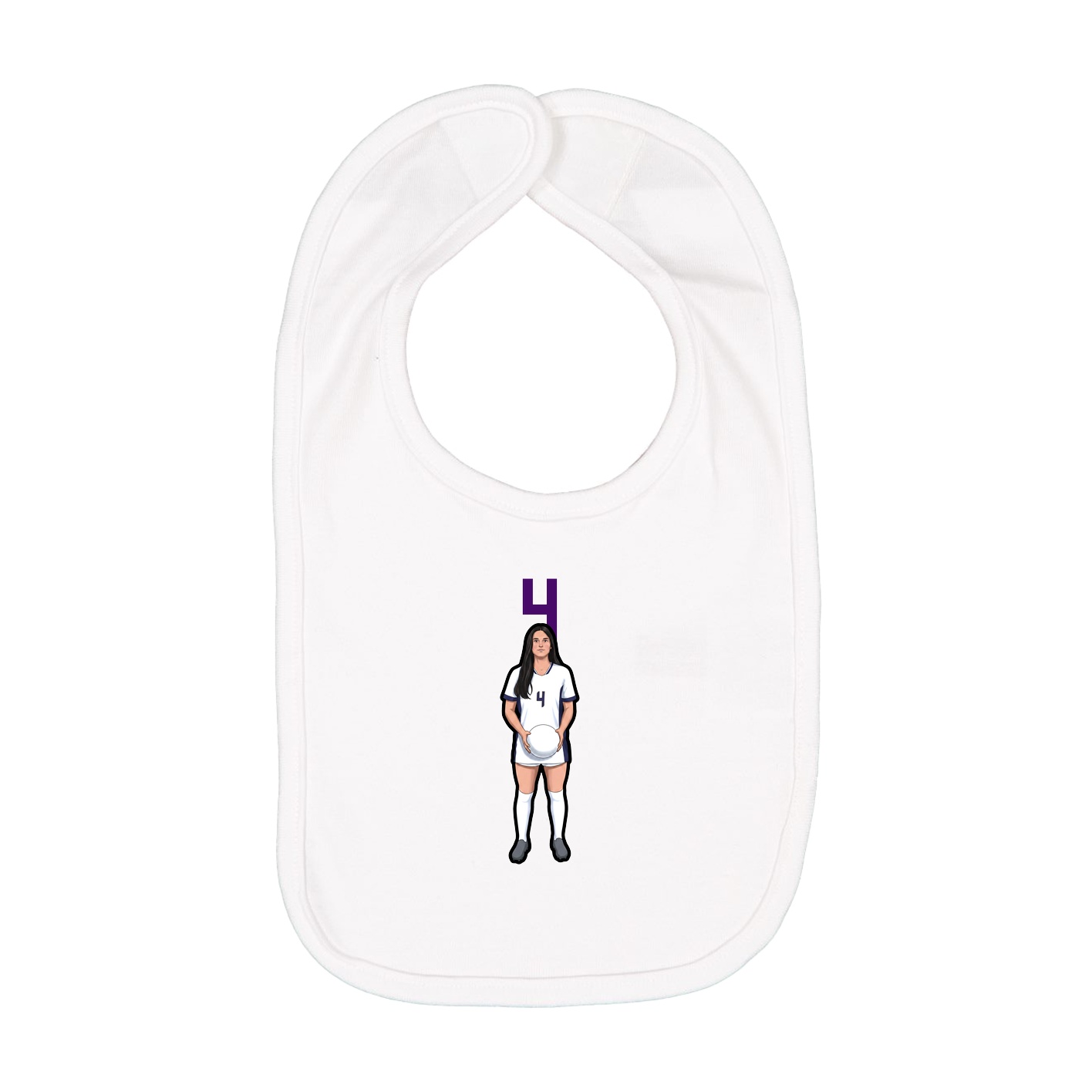 Infant Bib — Number Top in White