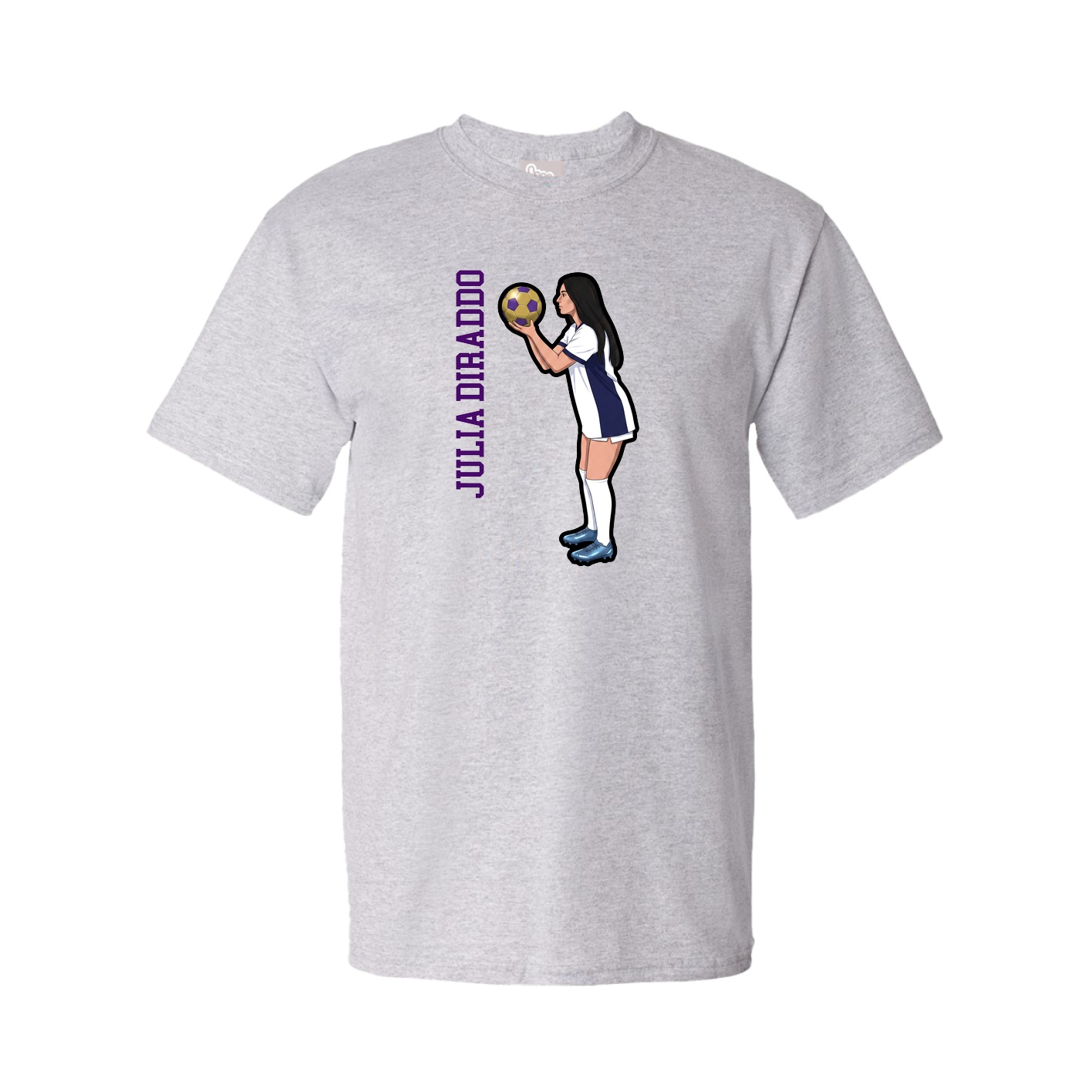 Tee — Name Vertical in Grey