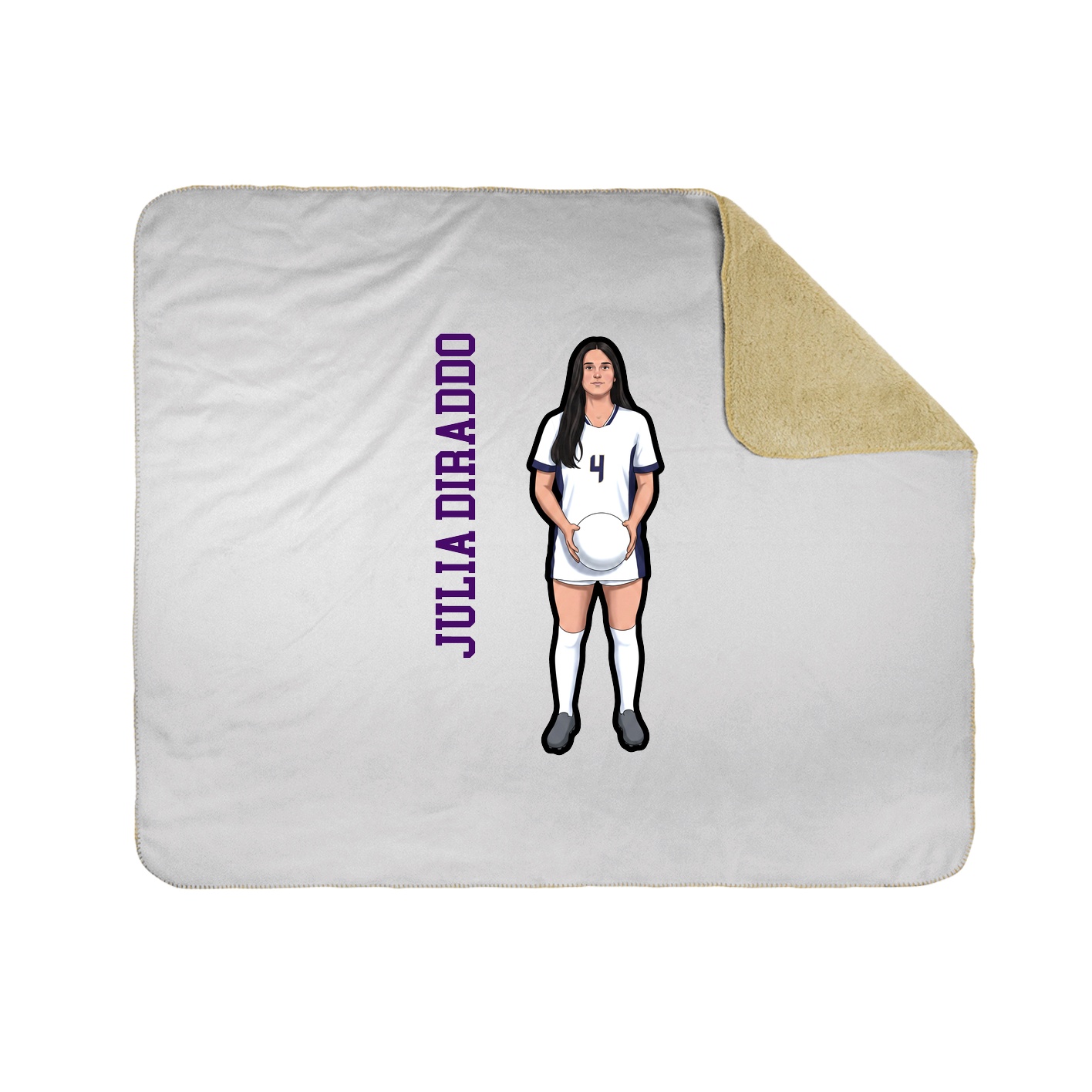 Throw Blanket — Name Vertical in White