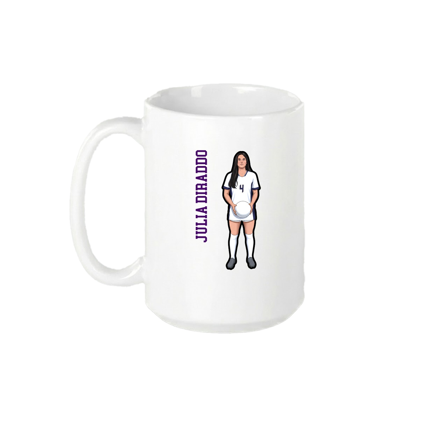15oz Coffee Mug — Name Vertical in White