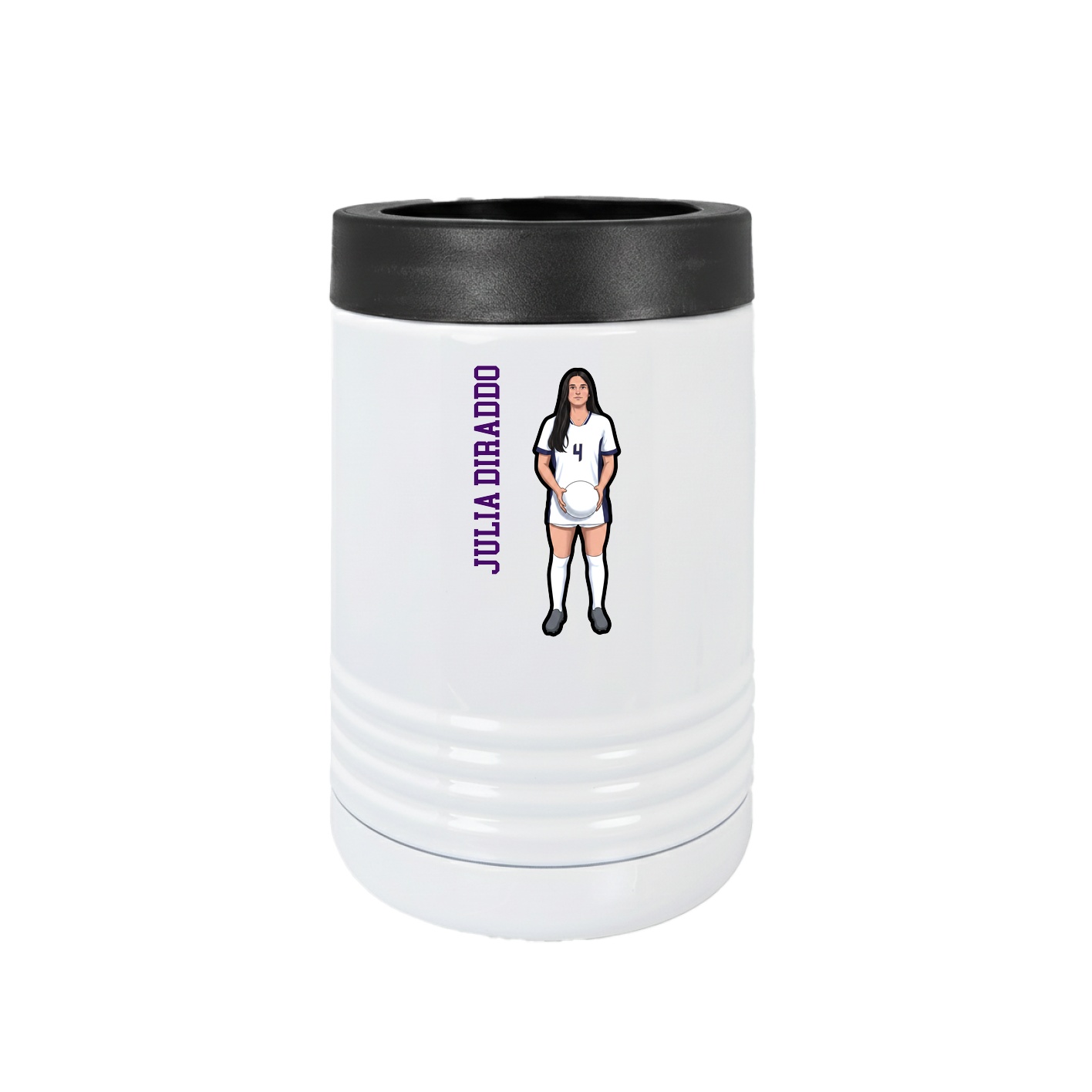 Beverage Holder — Name Vertical in White