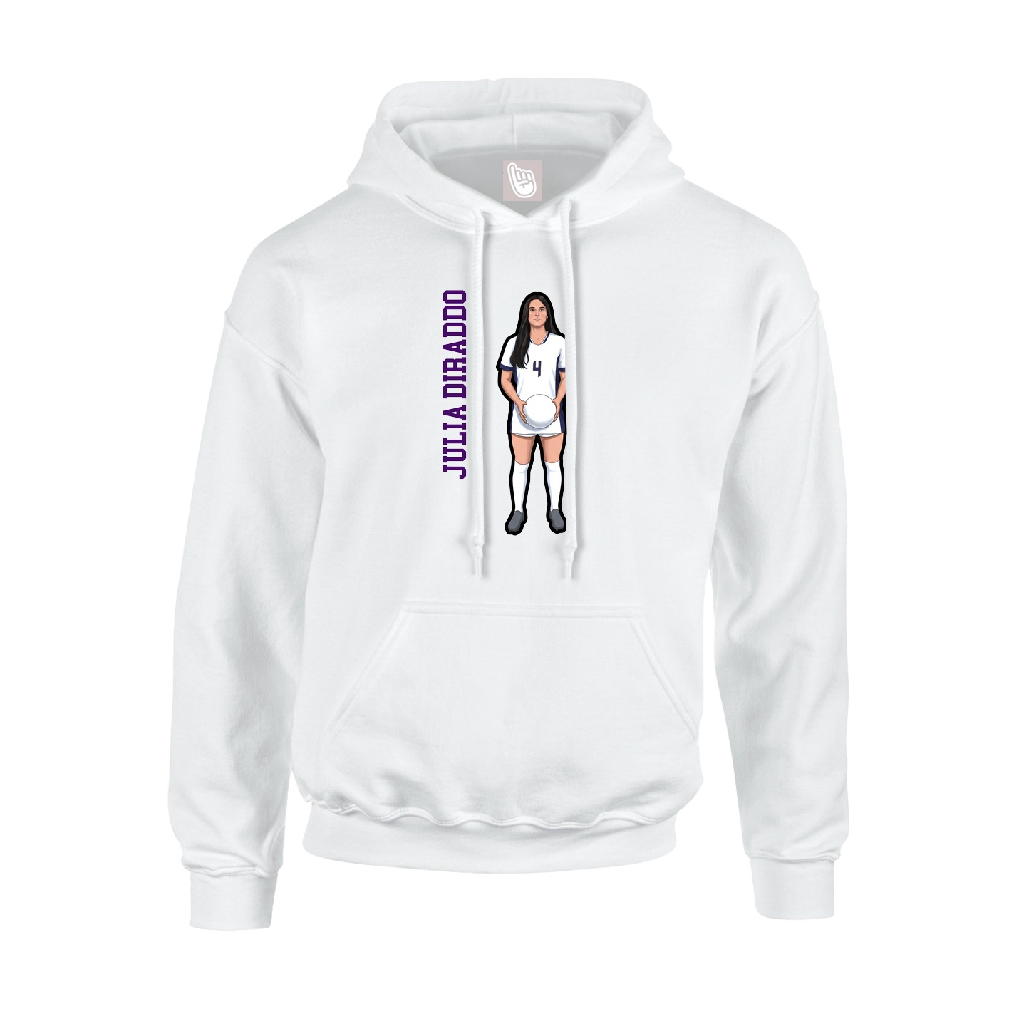 Hoodie — Name Vertical in White
