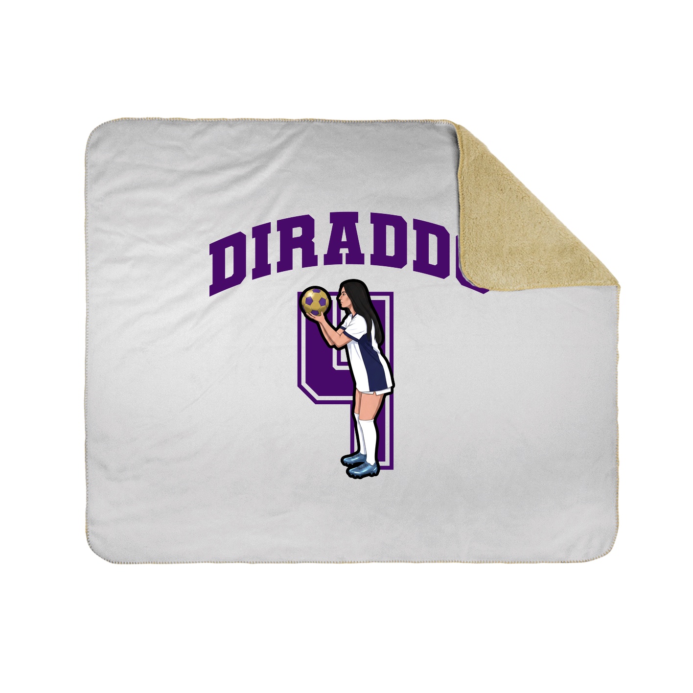 Throw Blanket — Number in White