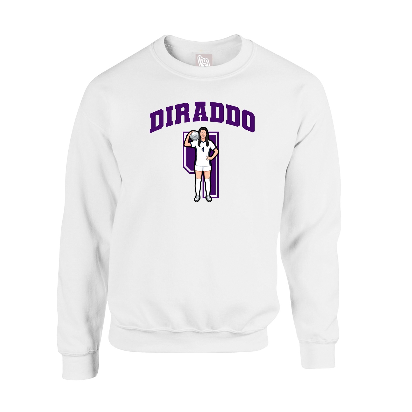 Fleece Crew — Number in White