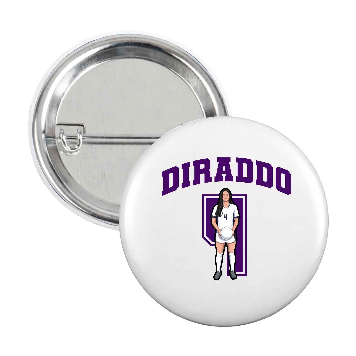 Game Day Button — Number in White