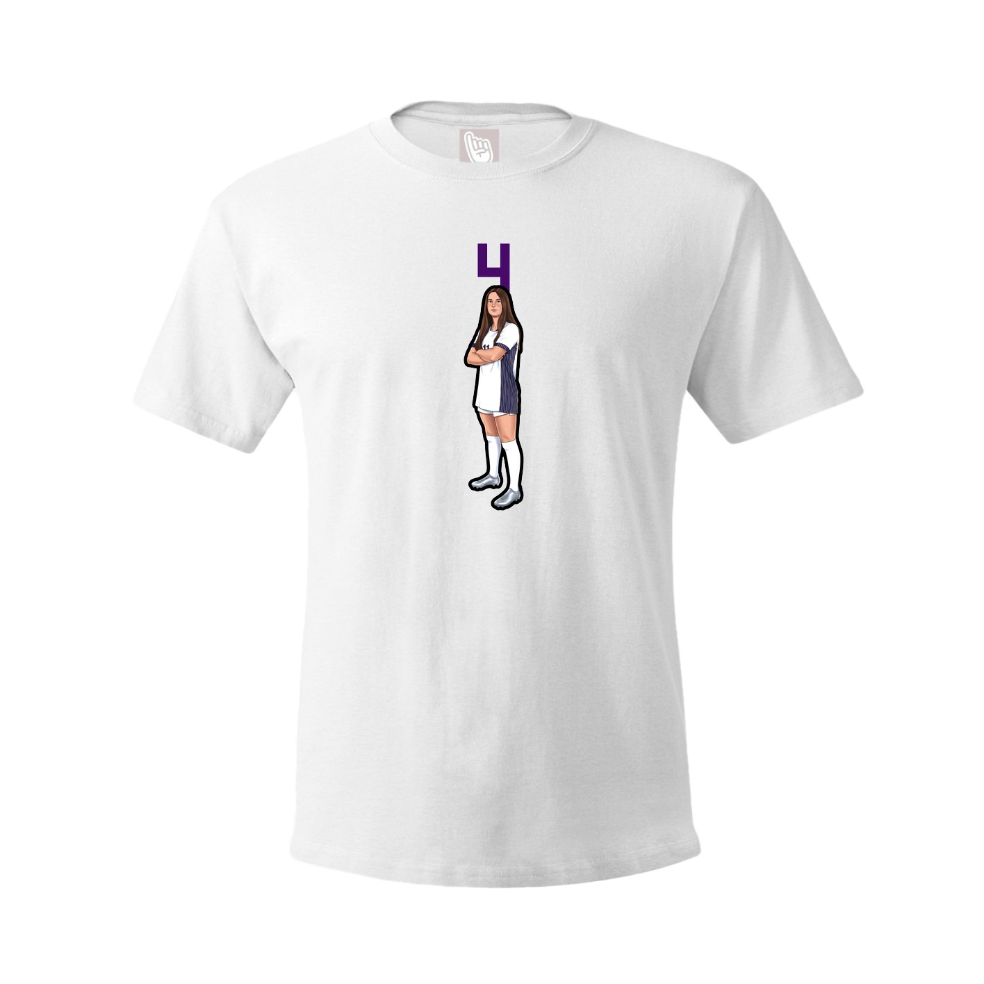 Youth Tee — Number Top in White