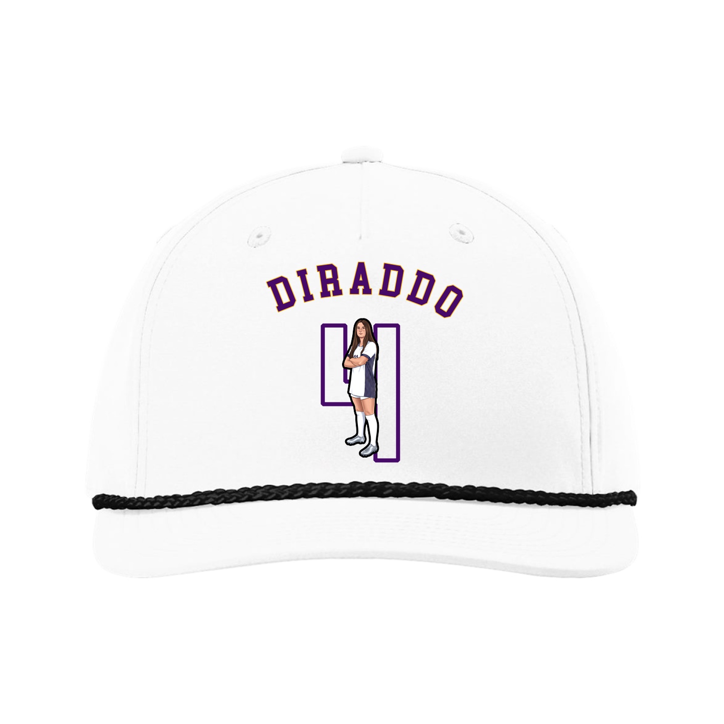 Five-Panel Classic Rope Cap — Shirsey Arch in White