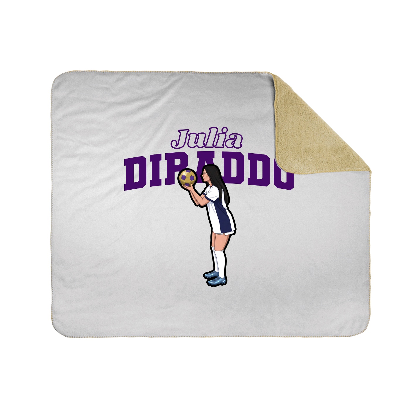 Throw Blanket — Name Arch in White