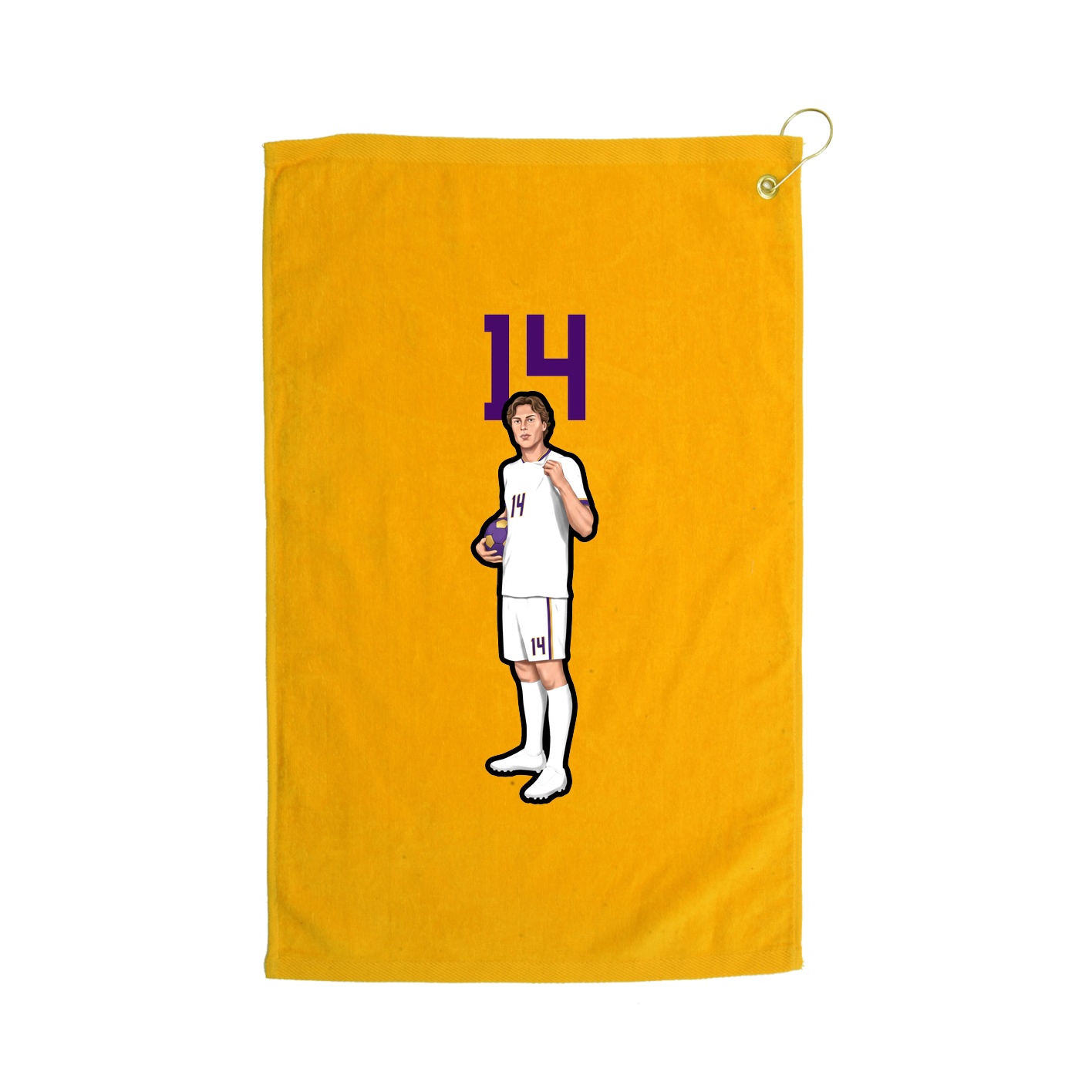 Golf Towel — Number Top in Gold