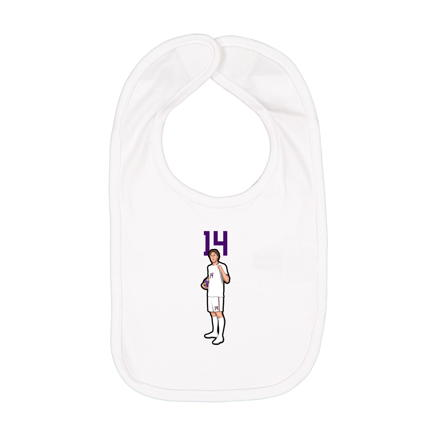 Infant Bib — Number Top in White