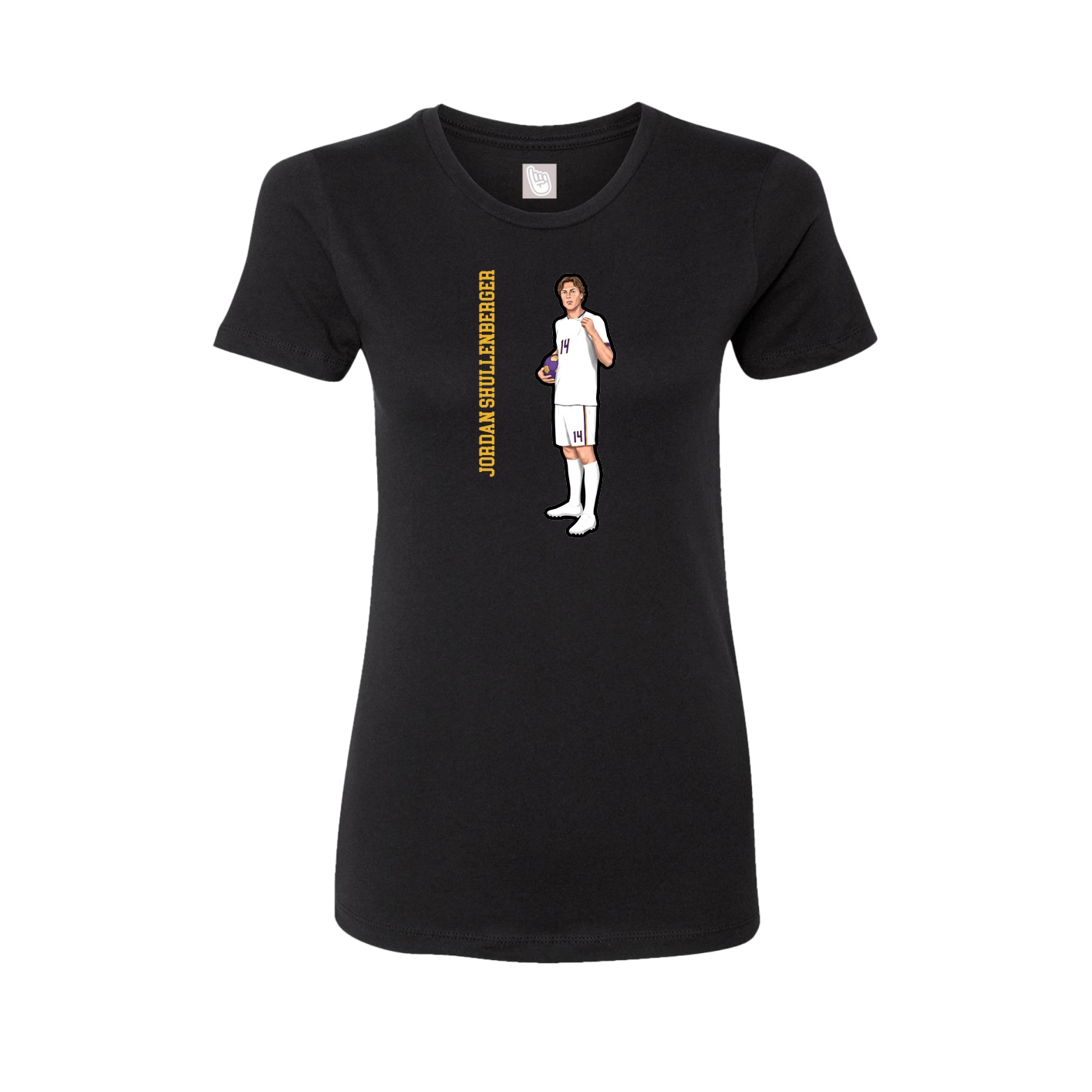Fitted Women's Tee — Name Vertical in Black