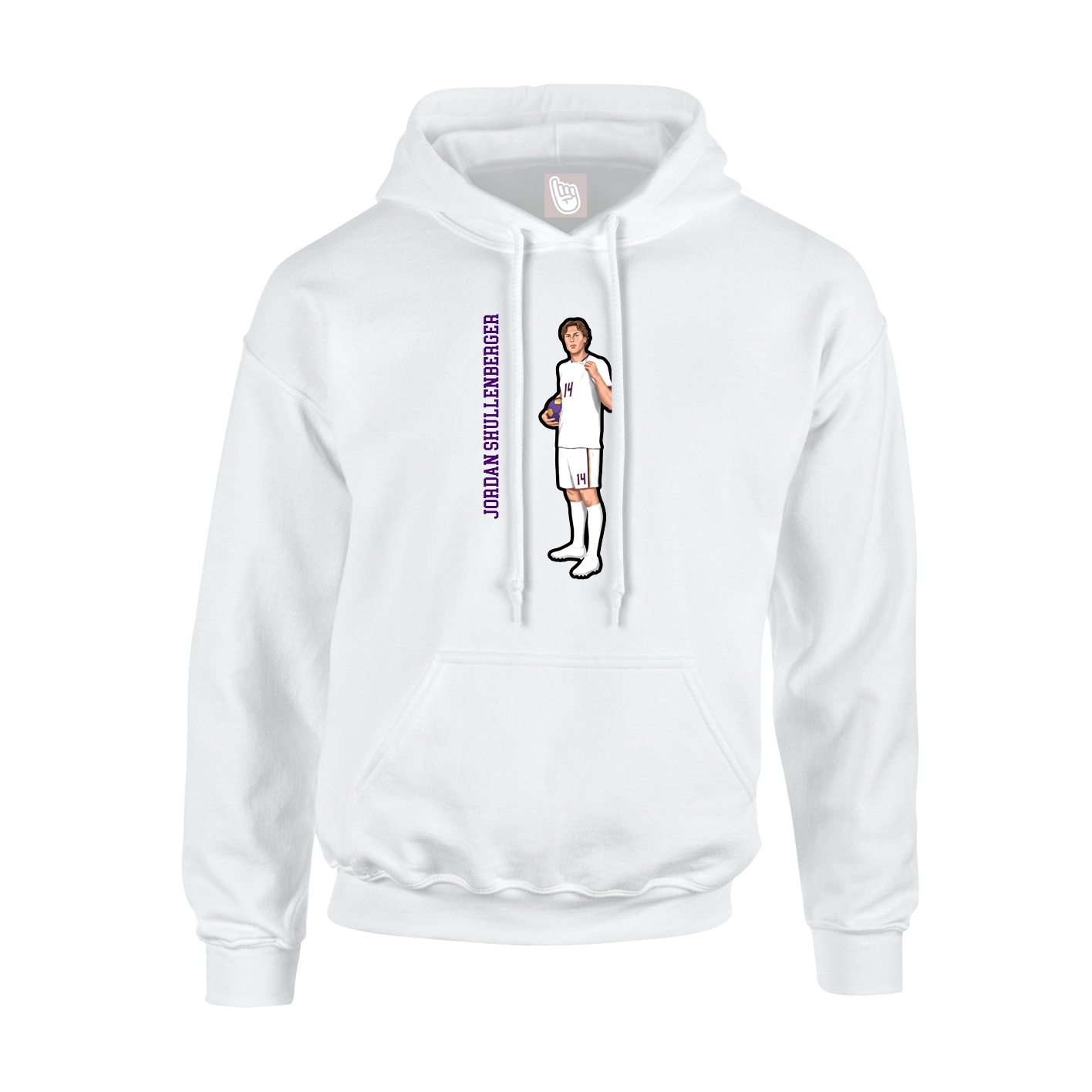 Hoodie — Name Vertical in White