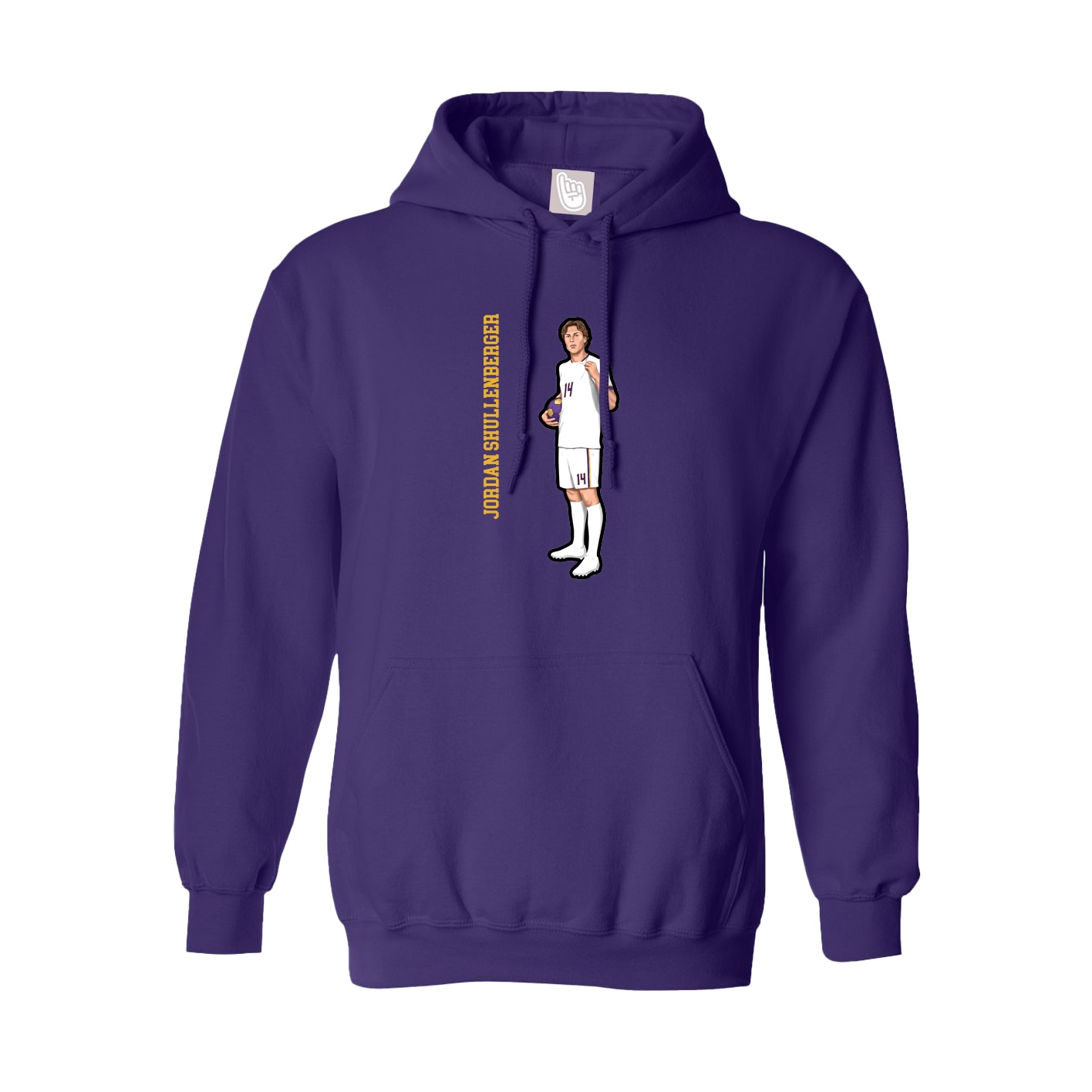 Youth Hoodie — Name Vertical in Purple