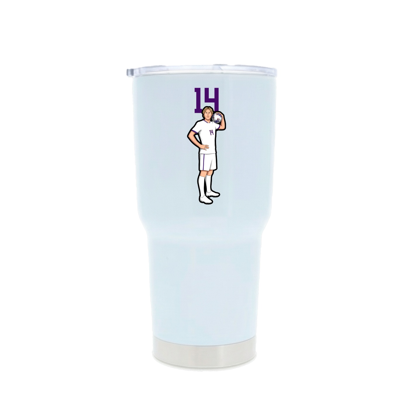 30oz Stainless Steel Tumbler — Number Top in White