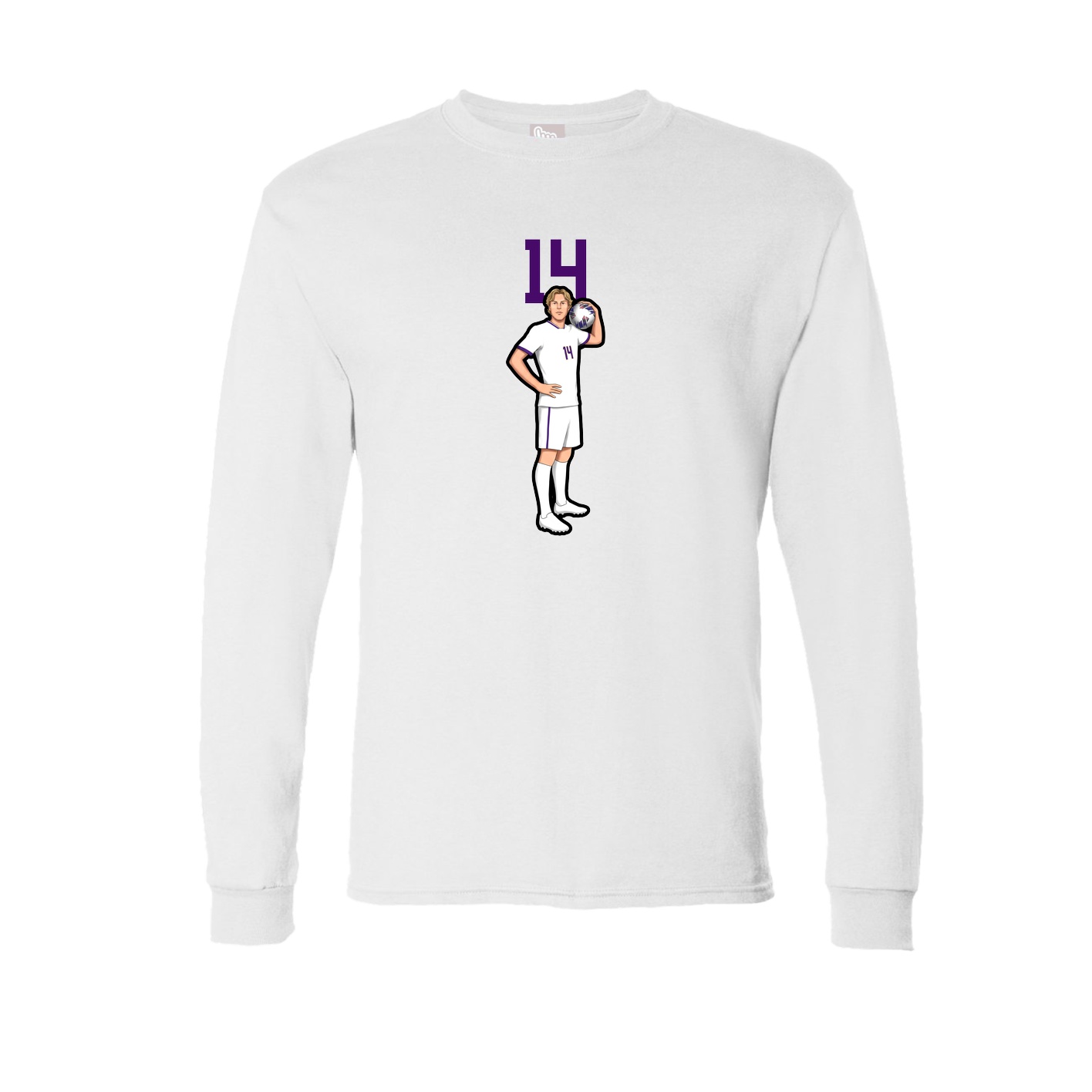 Long Sleeve Tee — Number Top in White