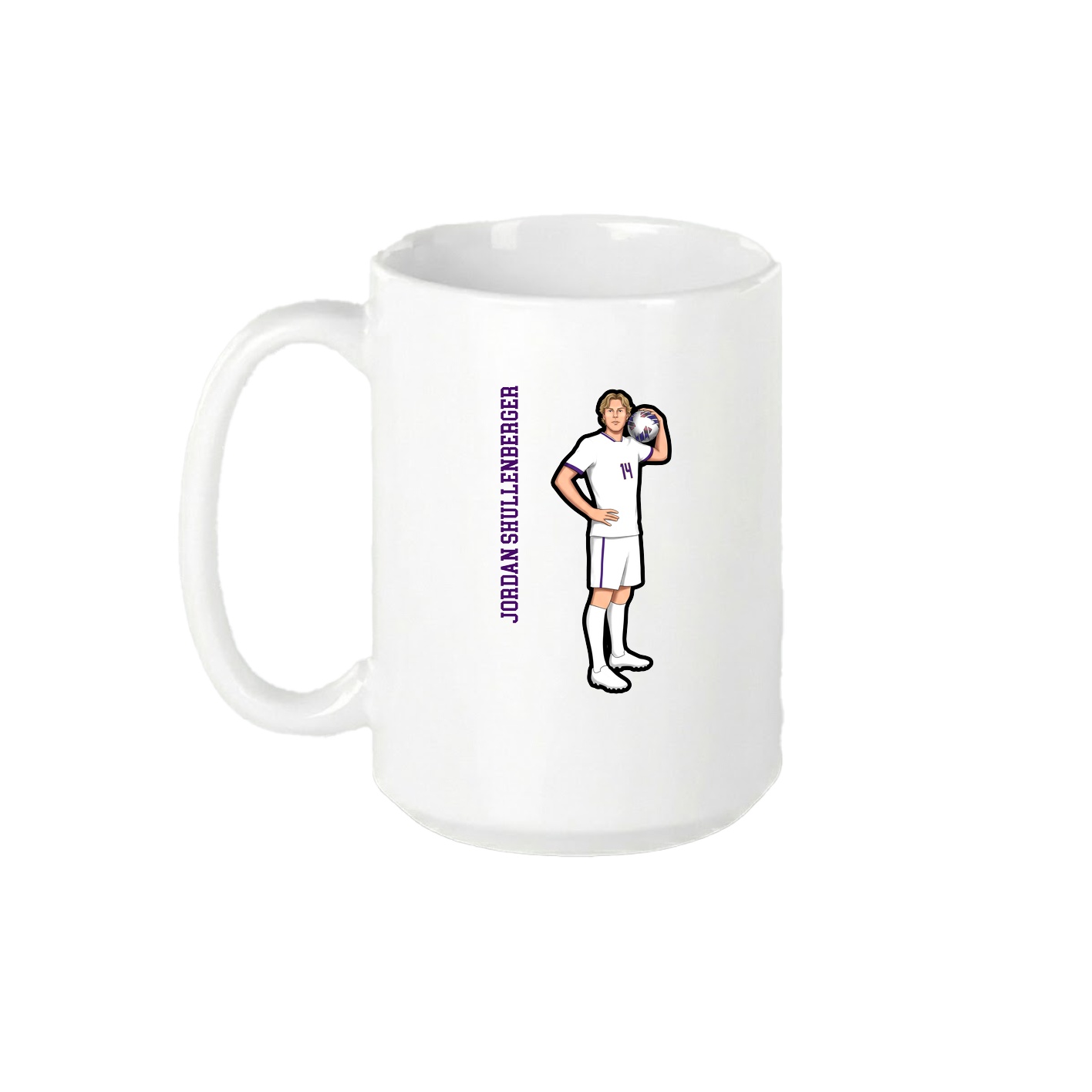15oz Coffee Mug — Name Vertical in White