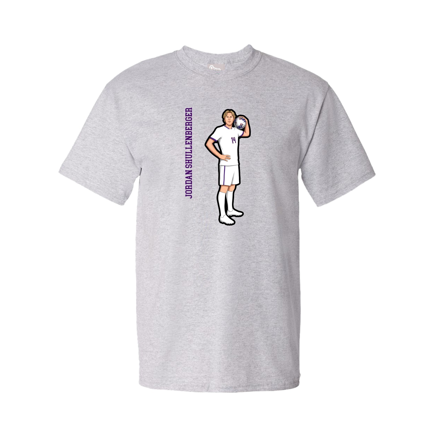 Tee — Name Vertical in Grey