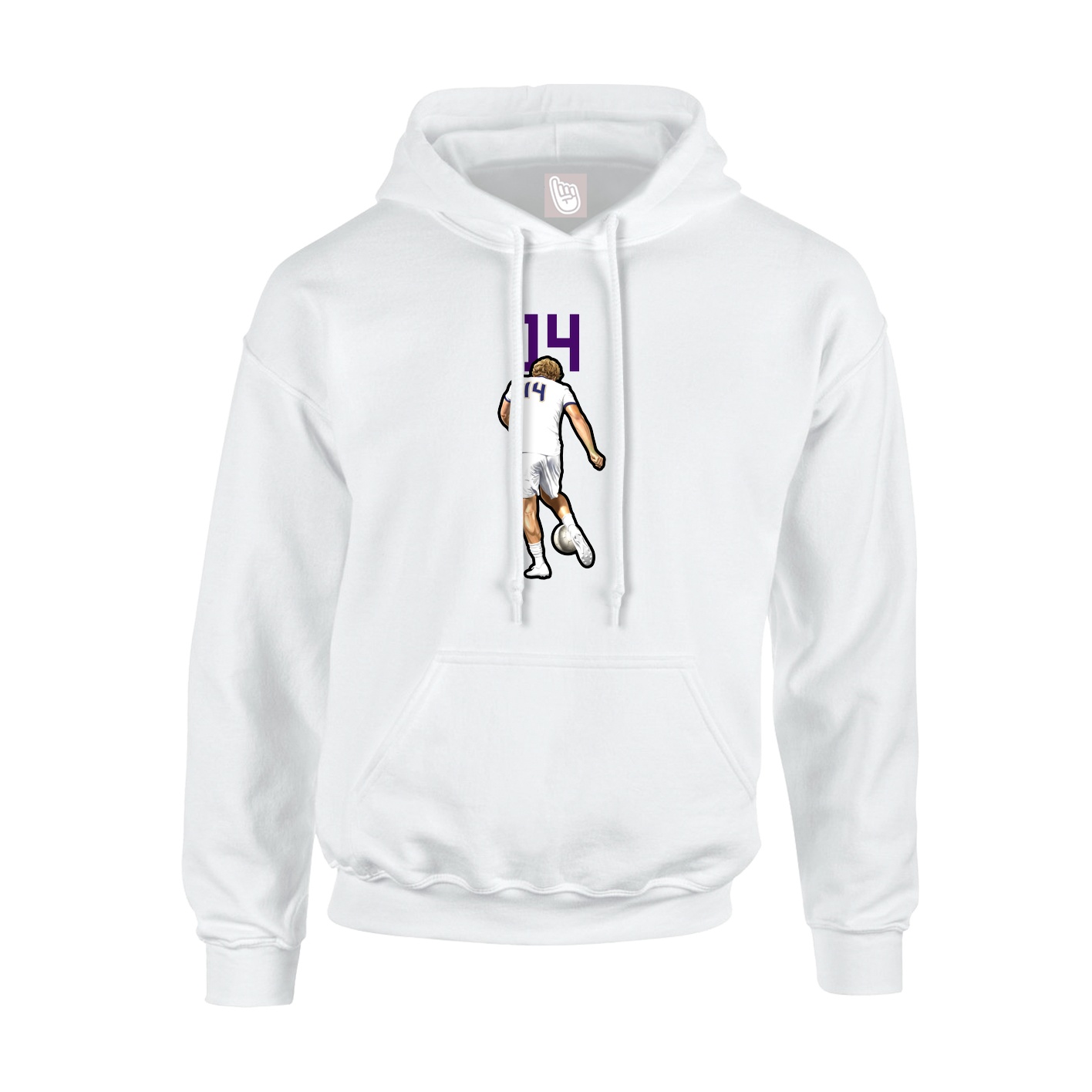 Youth Hoodie — Number Top in White