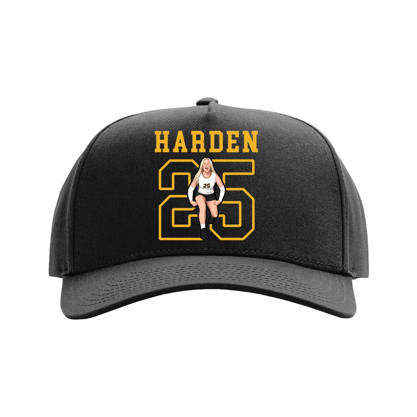 Full Fabric Five-Panel Champ Cap — Shirsey in Black