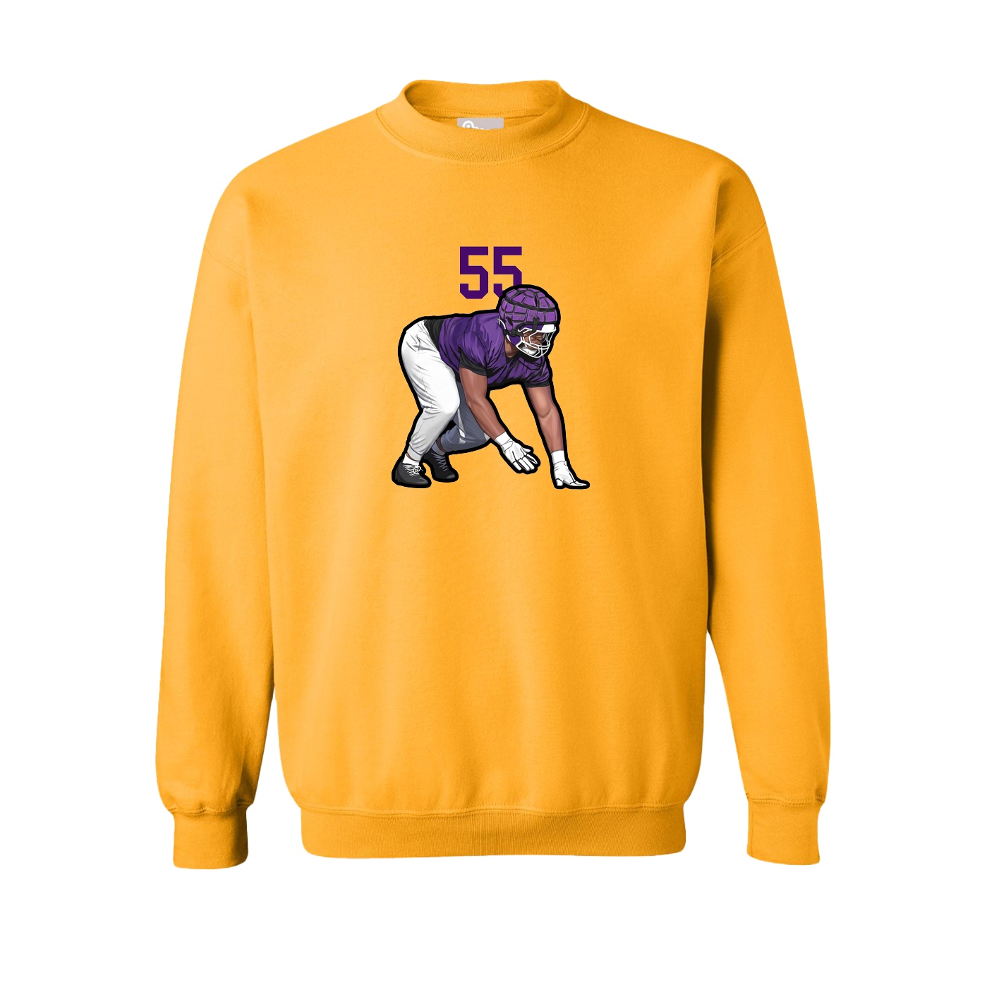 Fleece Crew — Number Top in Gold