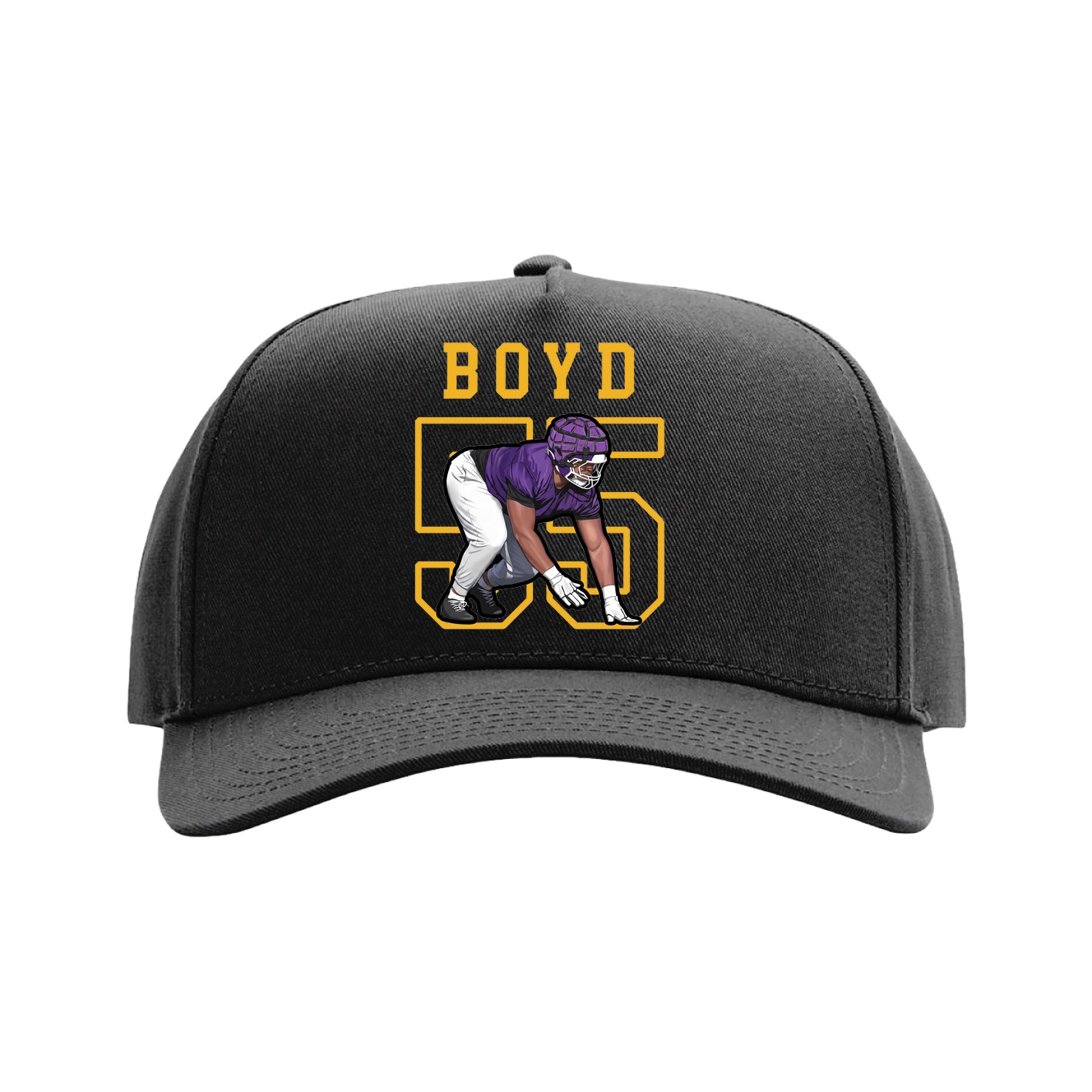 Full Fabric Five-Panel Champ Cap — Shirsey in Black