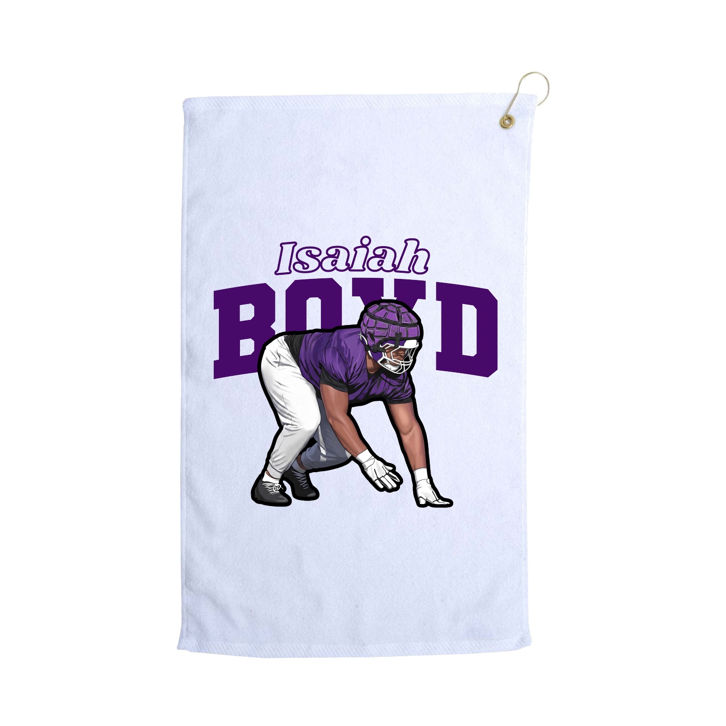 Golf Towel — Name Arch in White