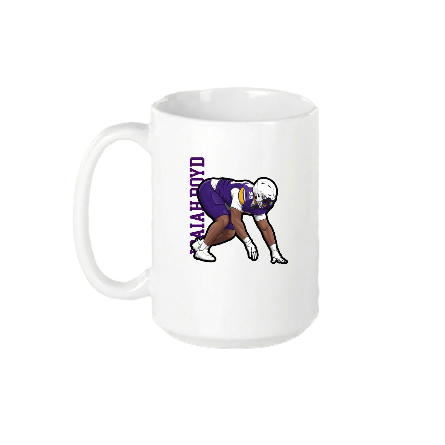 15oz Coffee Mug — Name Vertical in White