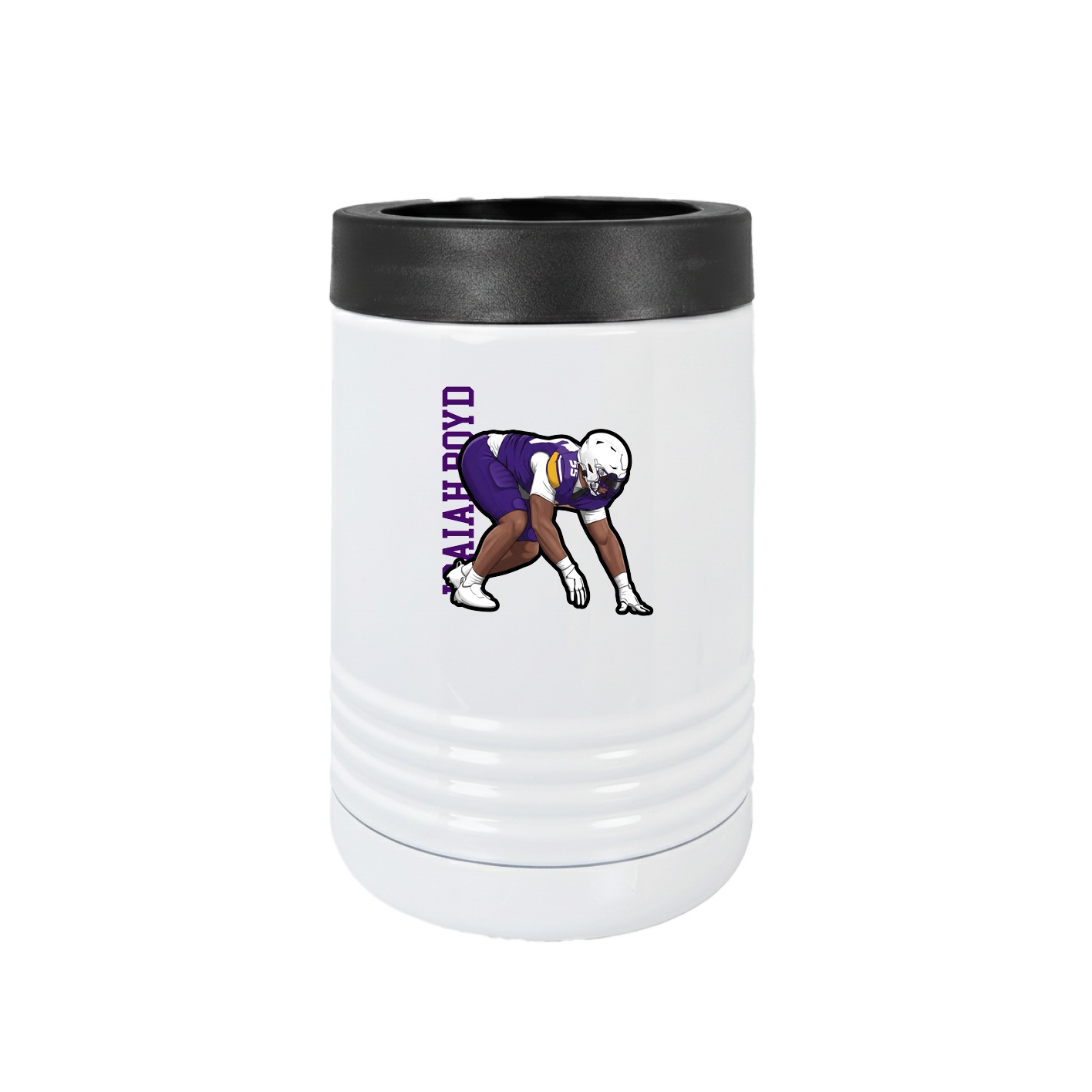 Beverage Holder — Name Vertical in White