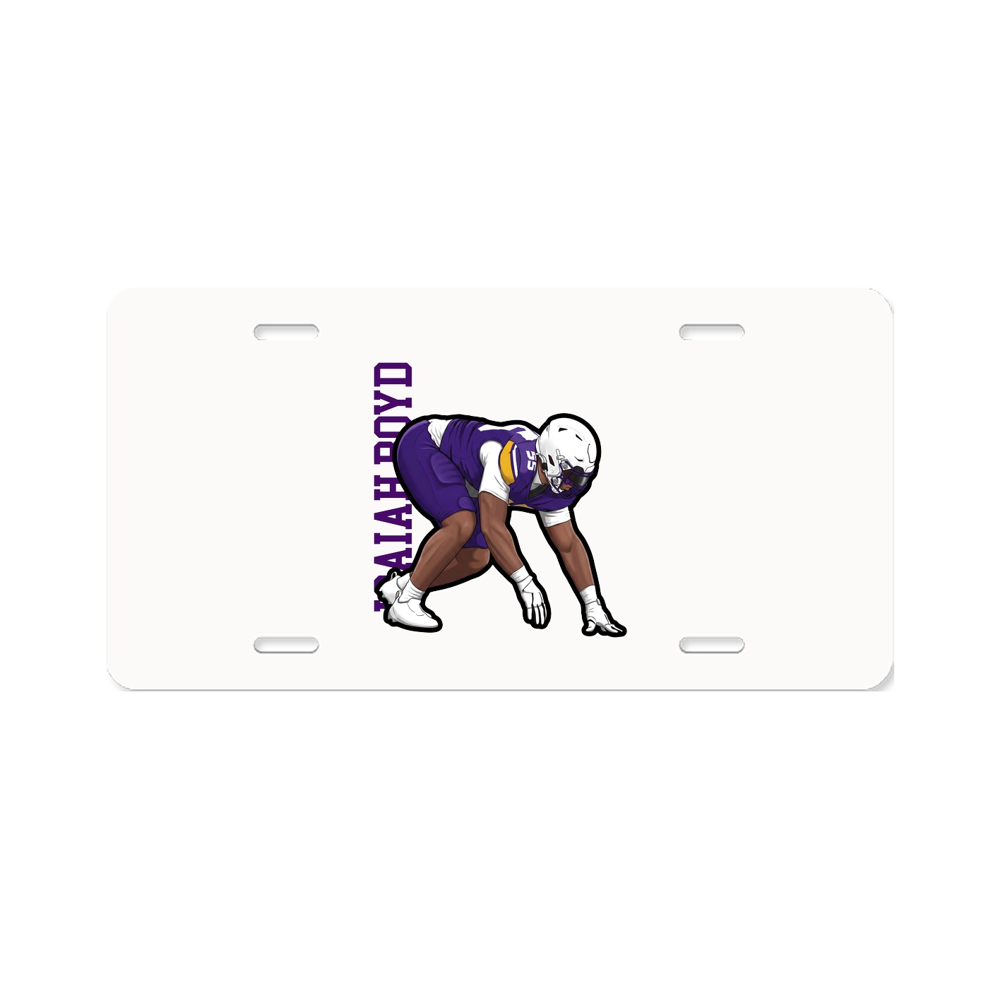 License Plate — Name Vertical in Classic