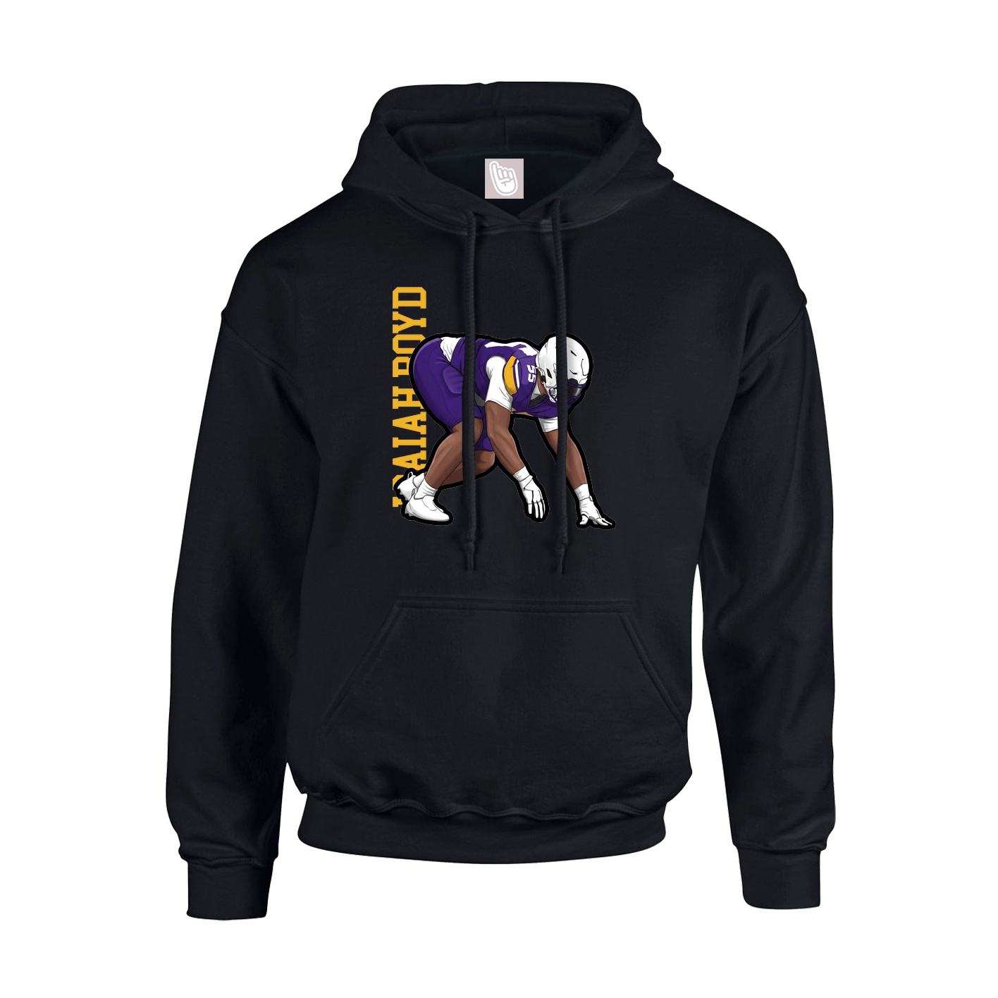 Youth Hoodie — Name Vertical in Black