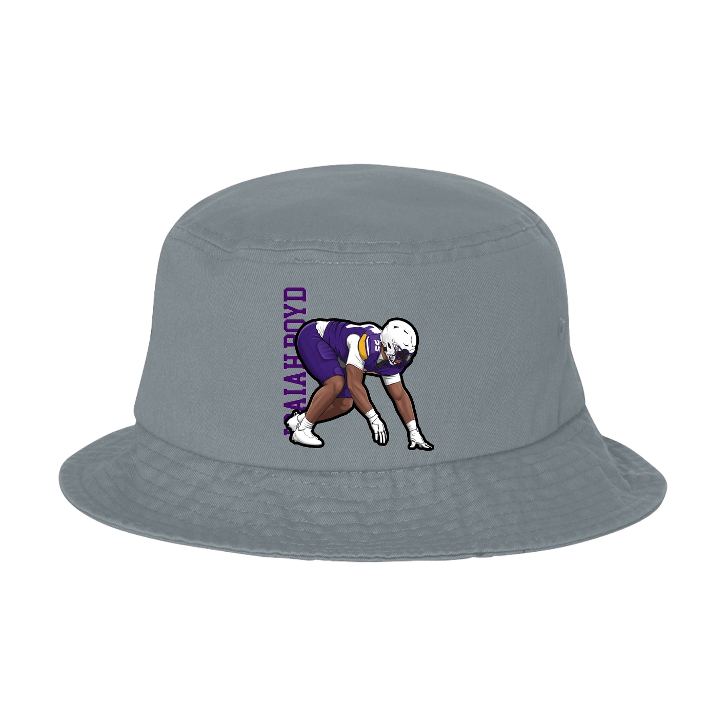 Bucket Cap — Name Vertical in Grey