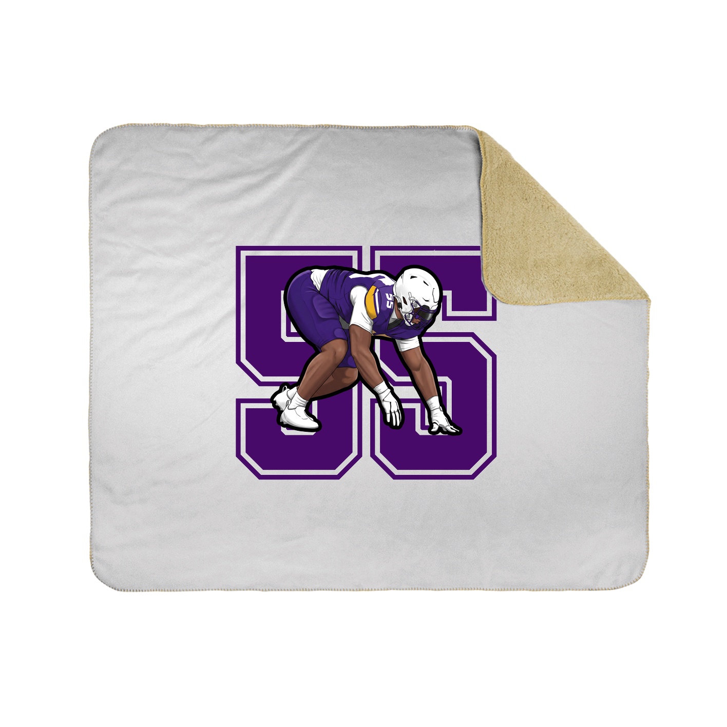 Throw Blanket — Number in White