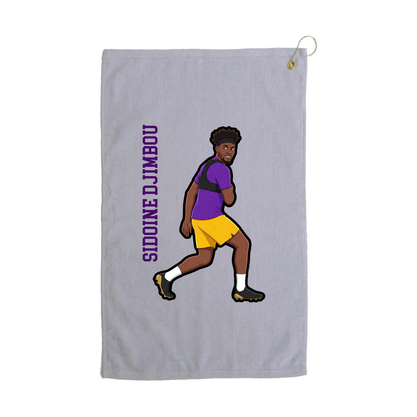 Golf Towel — Name Vertical in Grey