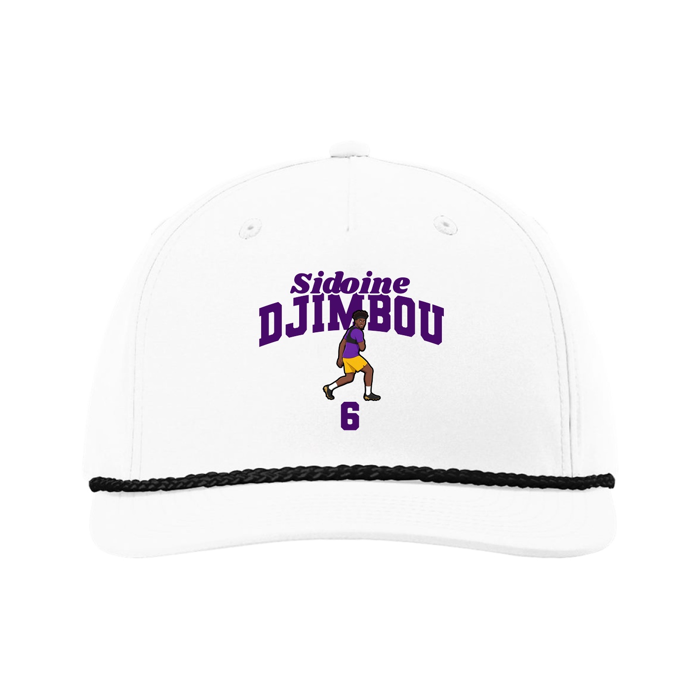 Five-Panel Classic Rope Cap — Signature Arch in White