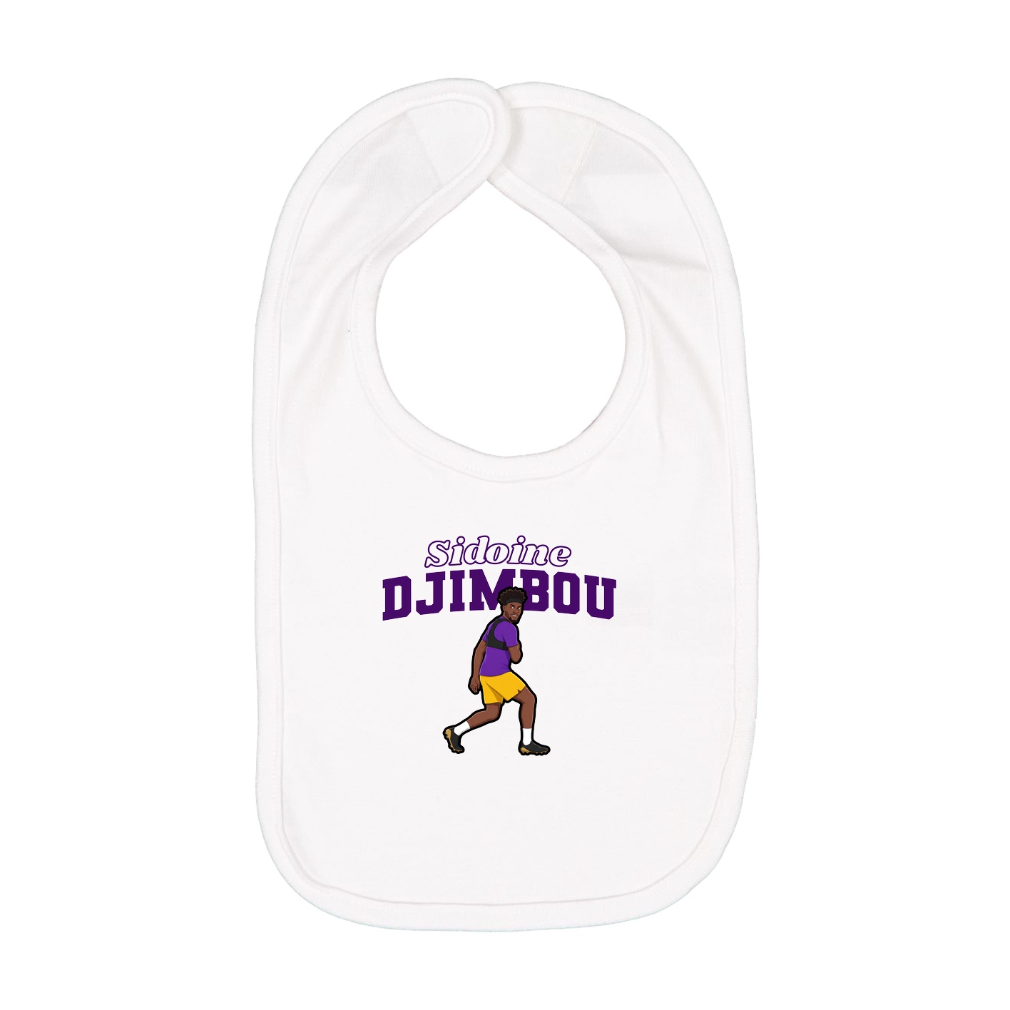 Infant Bib — Name Arch in White