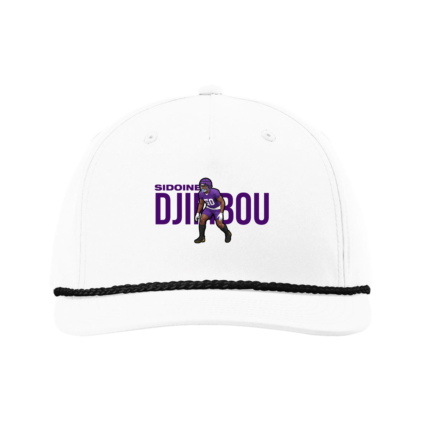 Five-Panel Classic Rope Cap — Player Name in White