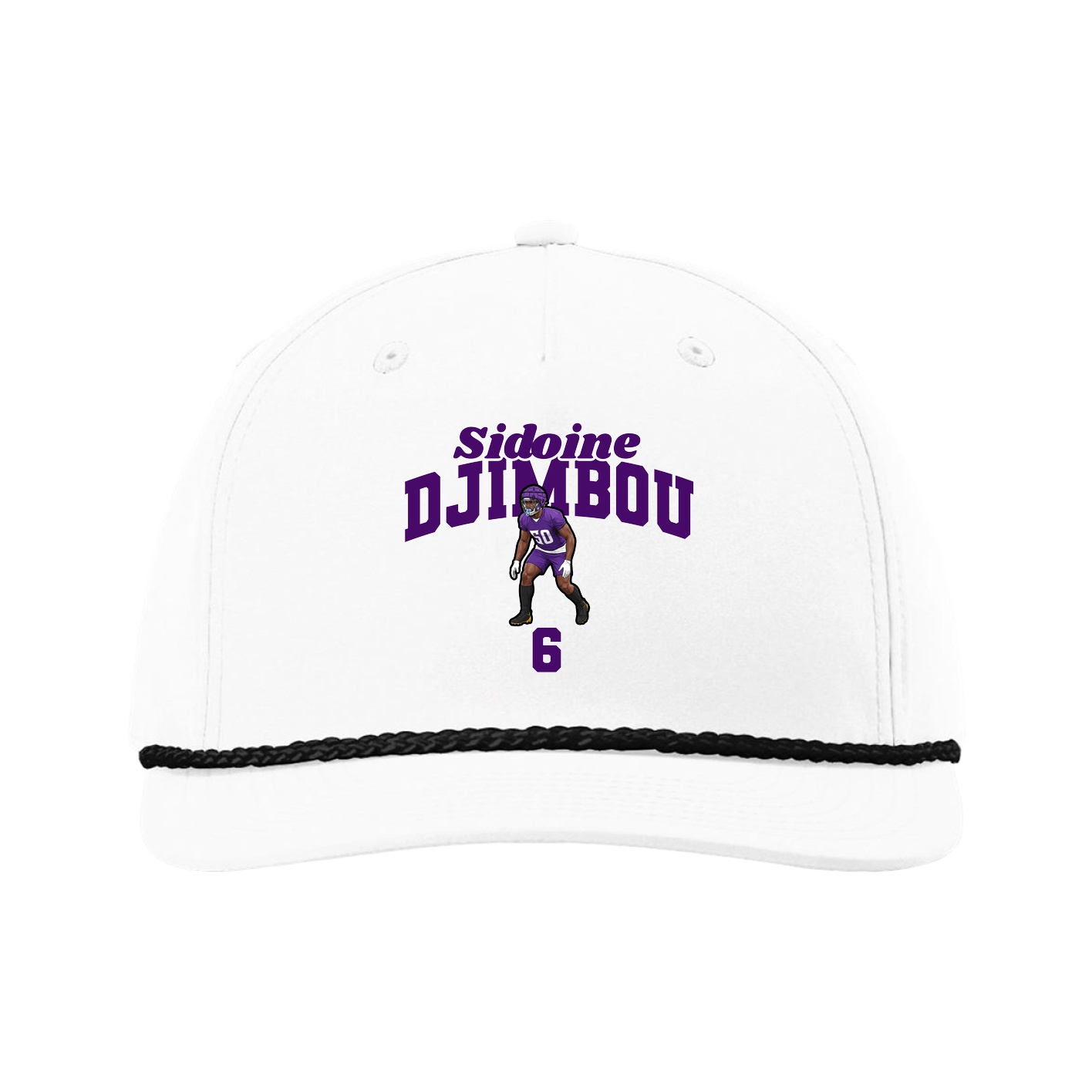 Five-Panel Classic Rope Cap — Signature Arch in White