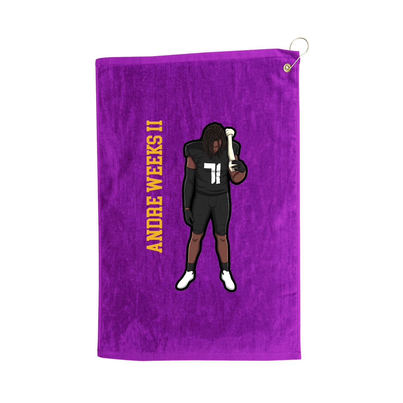 Golf Towel — Name Vertical in Purple