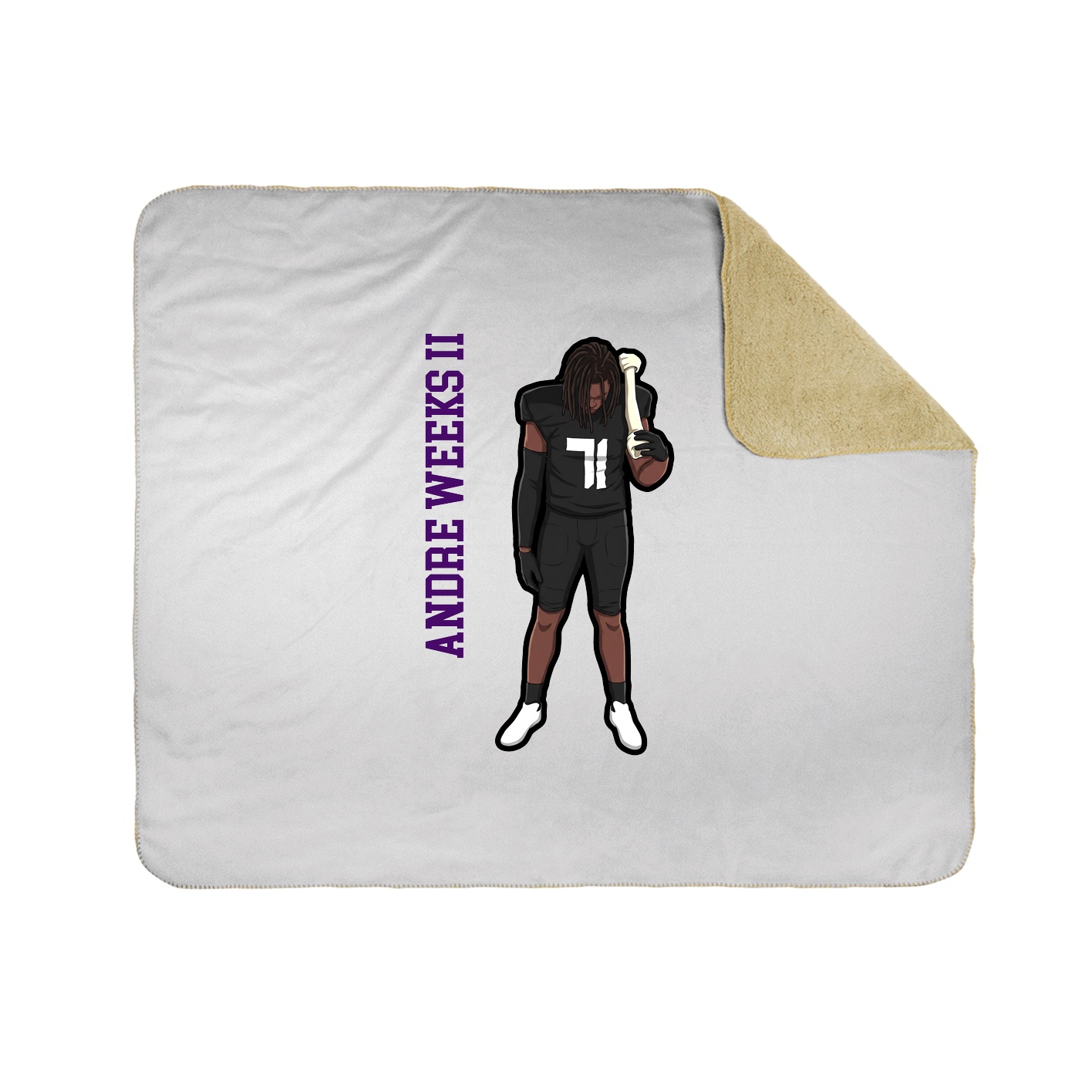 Throw Blanket — Name Vertical in White