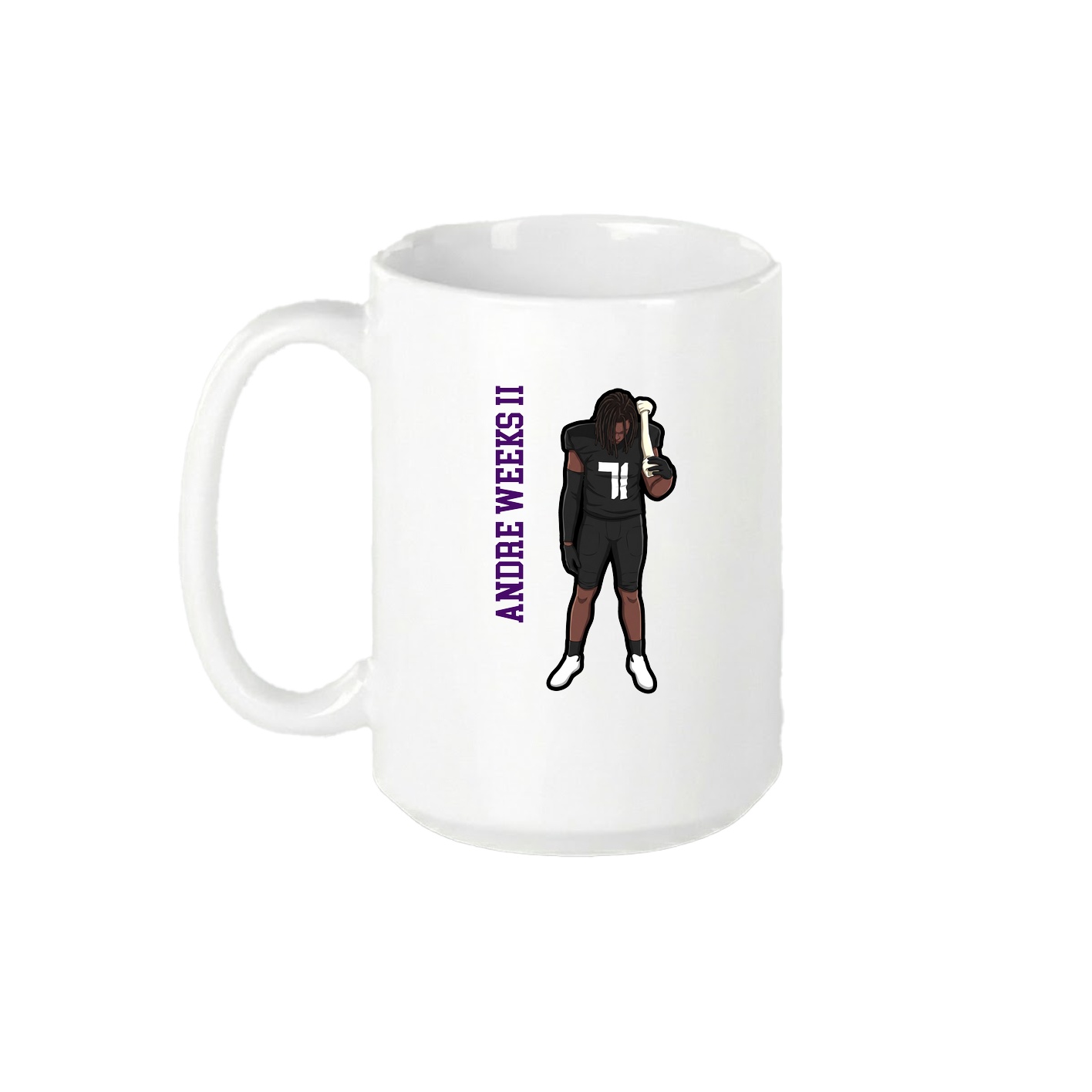 15oz Coffee Mug — Name Vertical in White