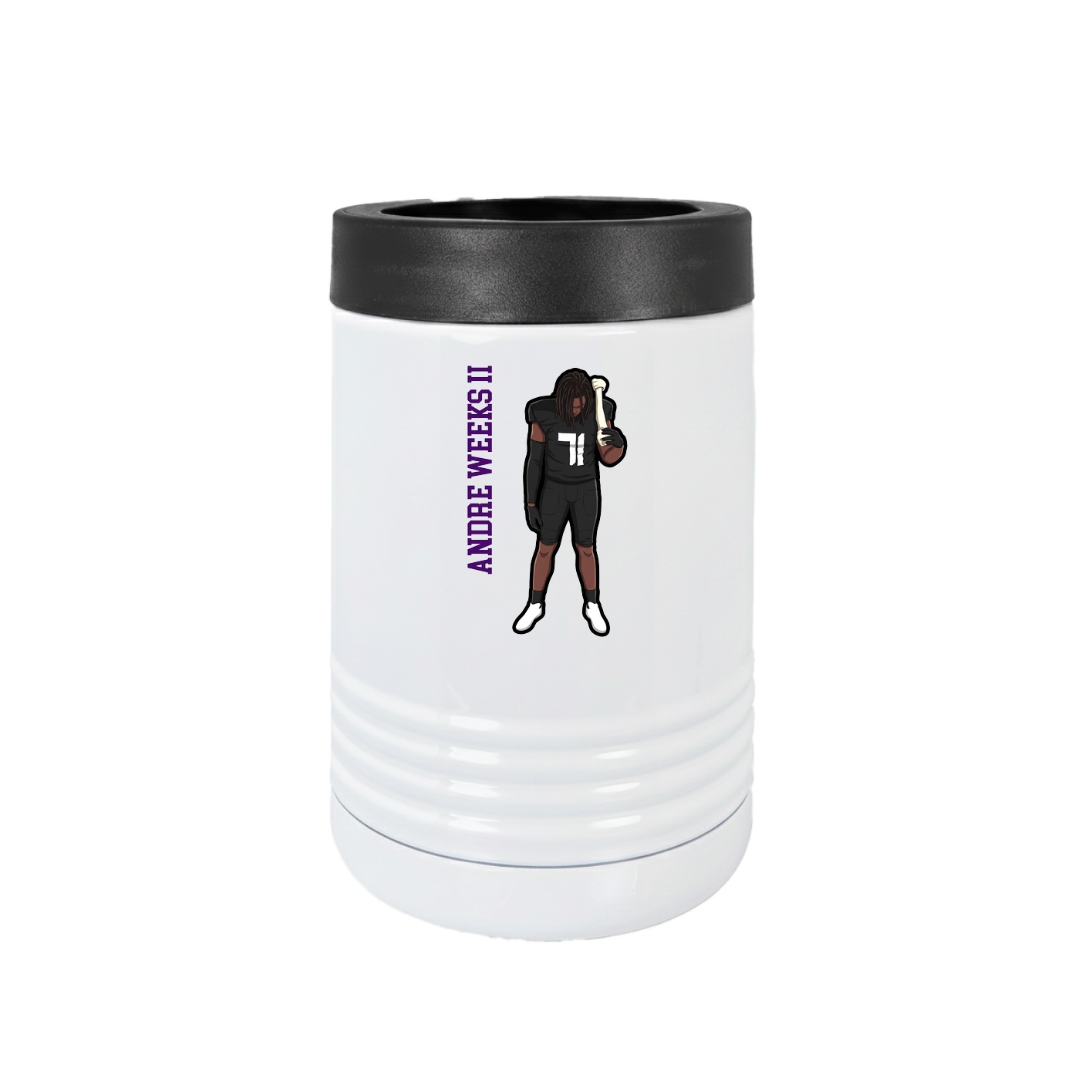 Beverage Holder — Name Vertical in White