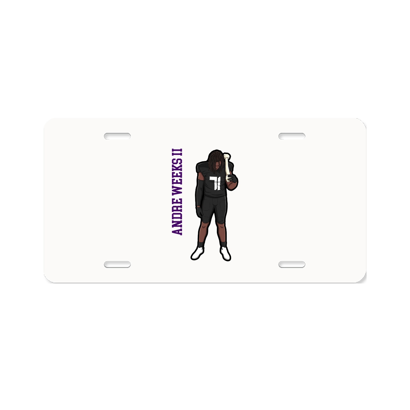 License Plate — Name Vertical in Classic